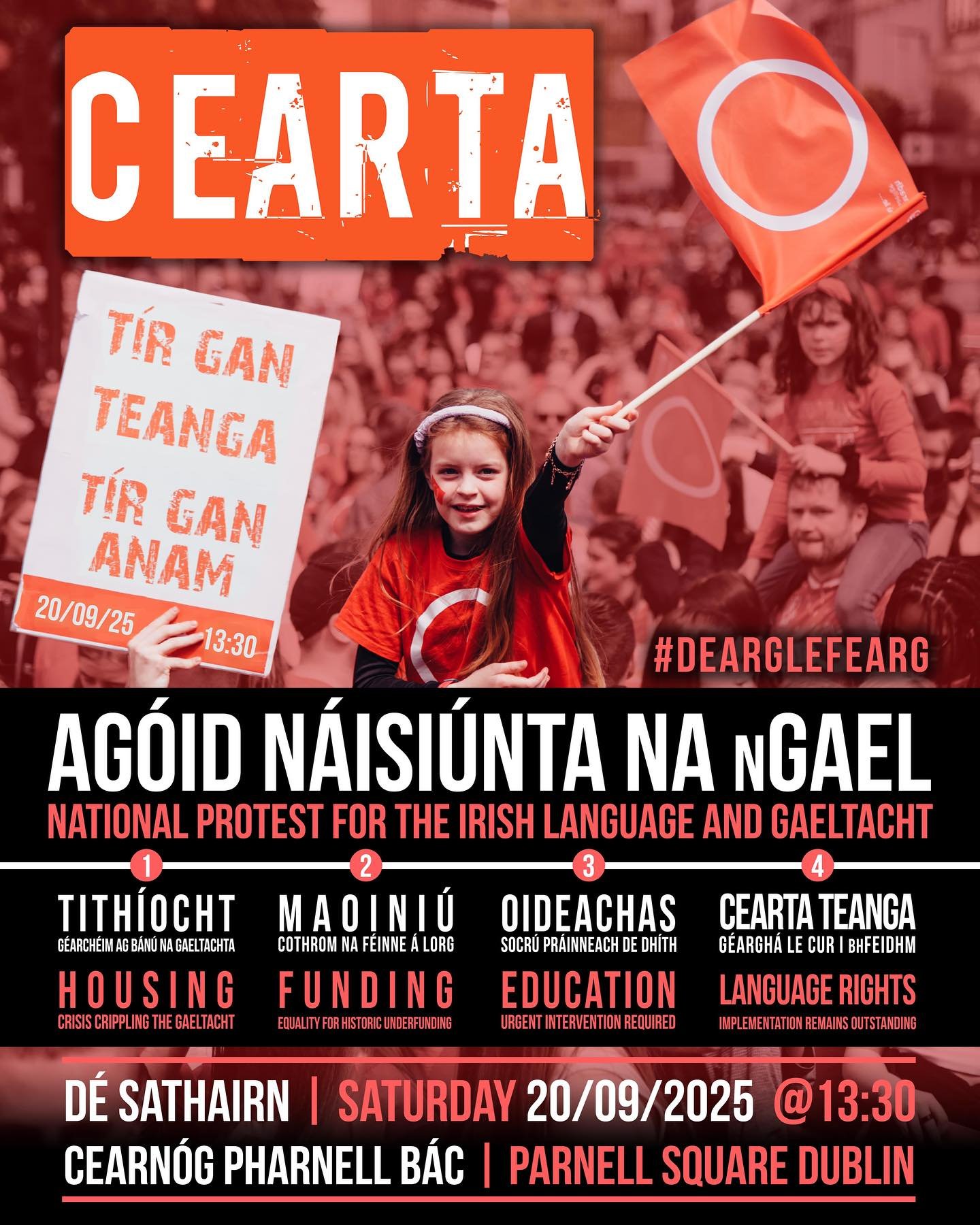 ✊CEARTA✊
🔔AG&Oacute;ID N&Aacute;ISI&Uacute;NTA NA nGAEL🔔

T&aacute; na Gaeil ag dul chun sr&aacute;ide🅾️
⏰1.30pm Satharn 20&uacute; Me&aacute;n F&oacute;mhair
📌Baile &Aacute;tha Cliath

🚨Maoini&uacute; &bull; Funding
🚨Tith&iacute;ocht &bull; Ga