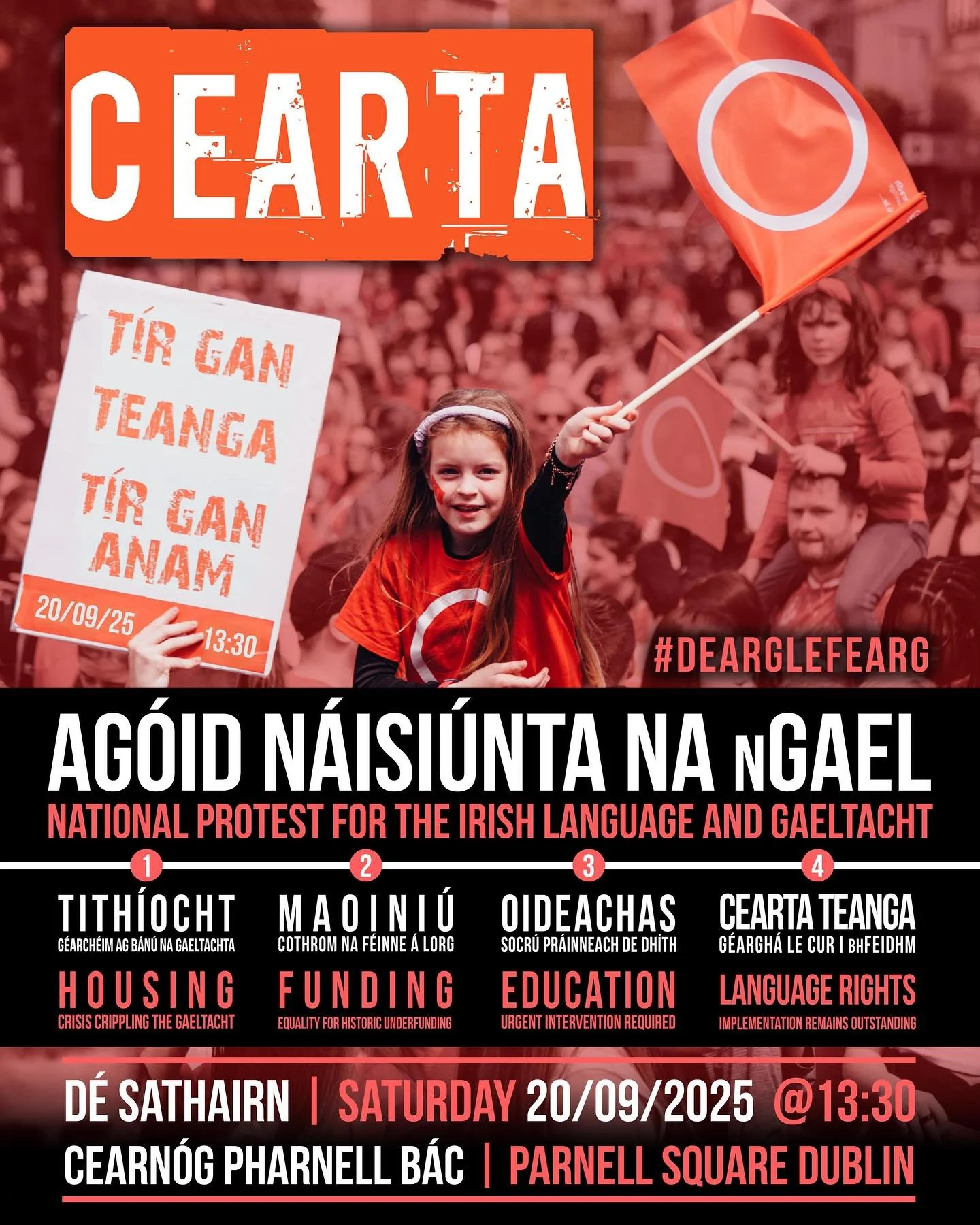 ✊CEARTA✊
🔔AG&Oacute;ID N&Aacute;ISI&Uacute;NTA NA nGAEL🔔

T&aacute; na Gaeil ag dul chun sr&aacute;ide🅾️
⏰1.30pm Satharn 20&uacute; Me&aacute;n F&oacute;mhair
📌Baile &Aacute;tha Cliath

🚨Maoini&uacute; &bull; Funding
🚨Tith&iacute;ocht &bull; Ga