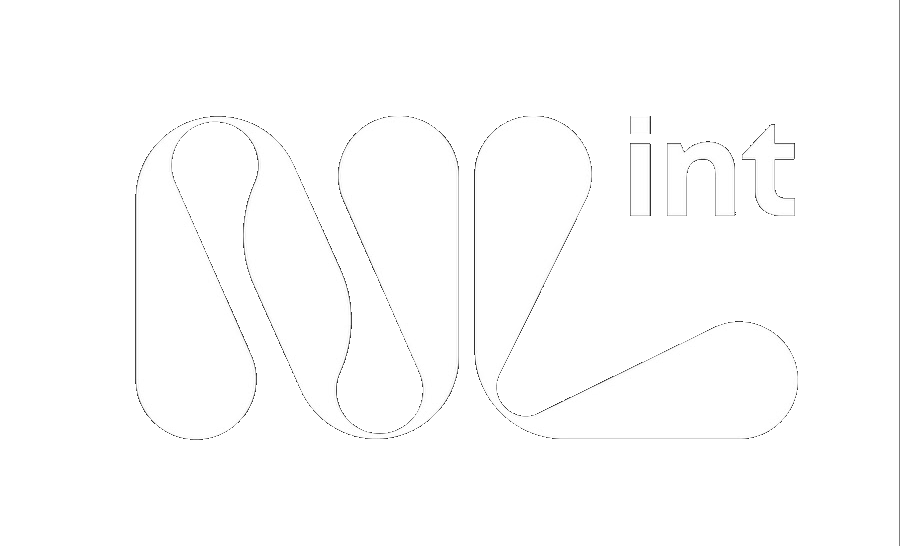 Stylized black and white graphic with the words 'WOM' and 'int' arranged in a creative, abstract design.