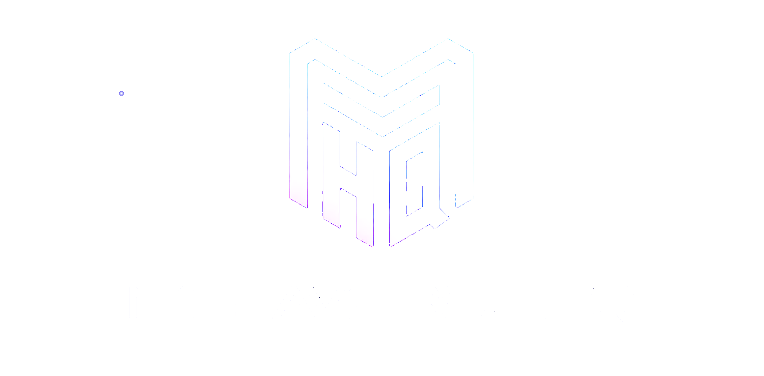 Logo for MetaVerse HQ featuring a geometric design with the text 'METAVERSE HQ' underneath.