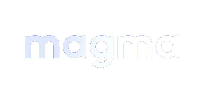 The word "magma" written in bold lowercase white letters on a black background.