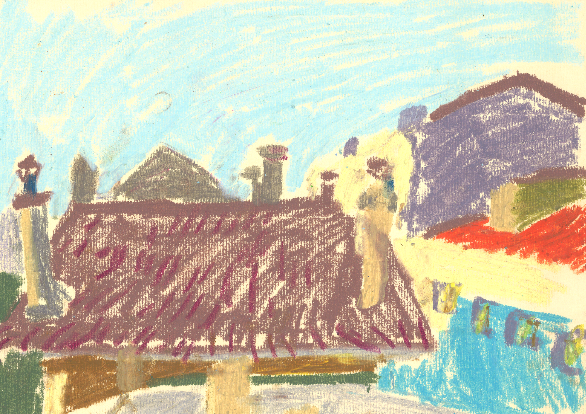 Antler In The Backyard, 2012,
Oil pastel on paper,  33x29cm