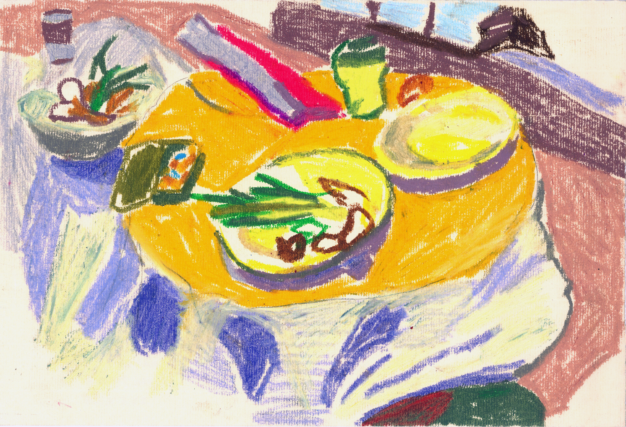 City Lights, 2012,
Oil pastel on paper, 28x32cm