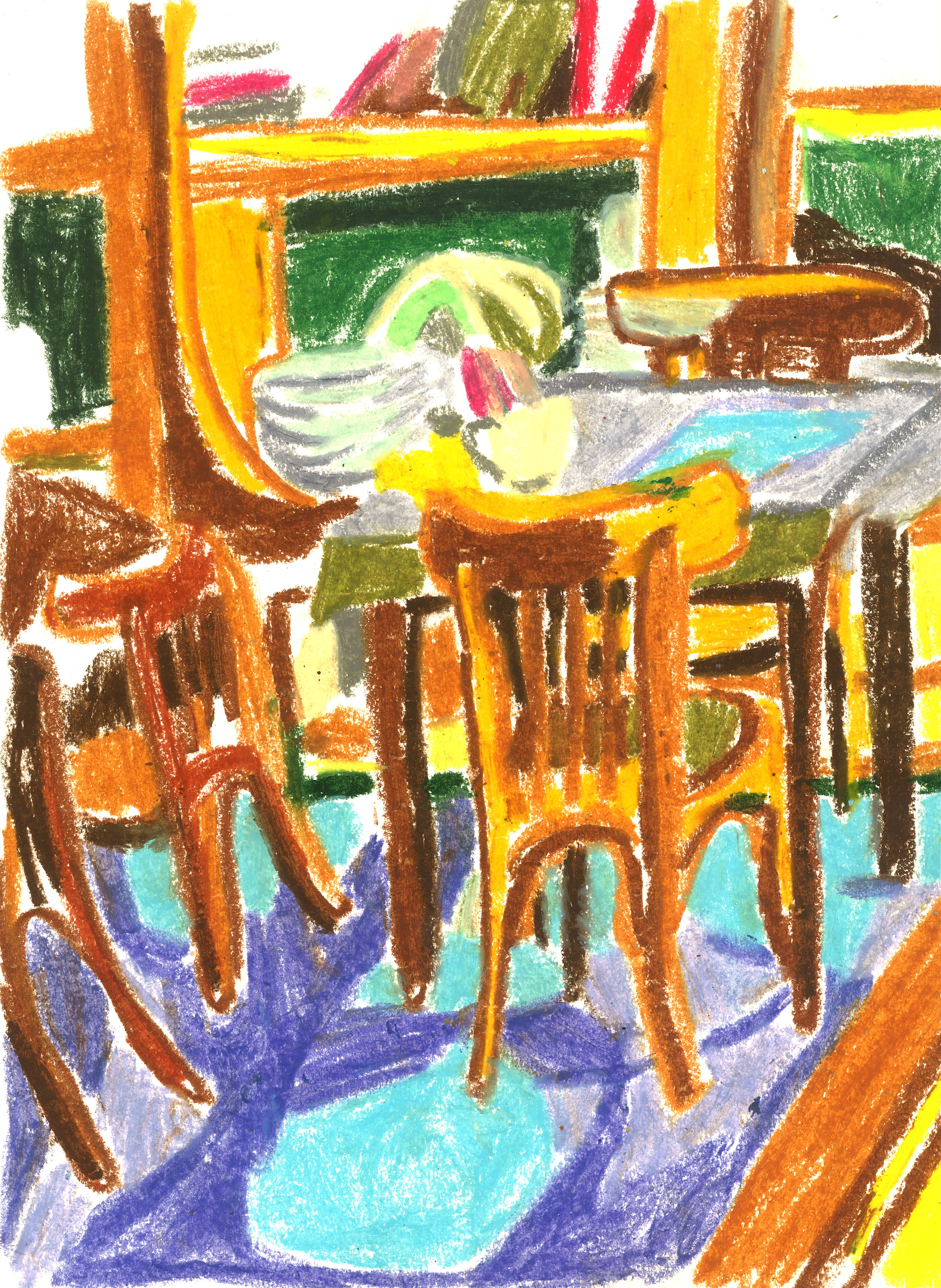 The Chair, 2011,
Oil pastel on paper, 33x29cm