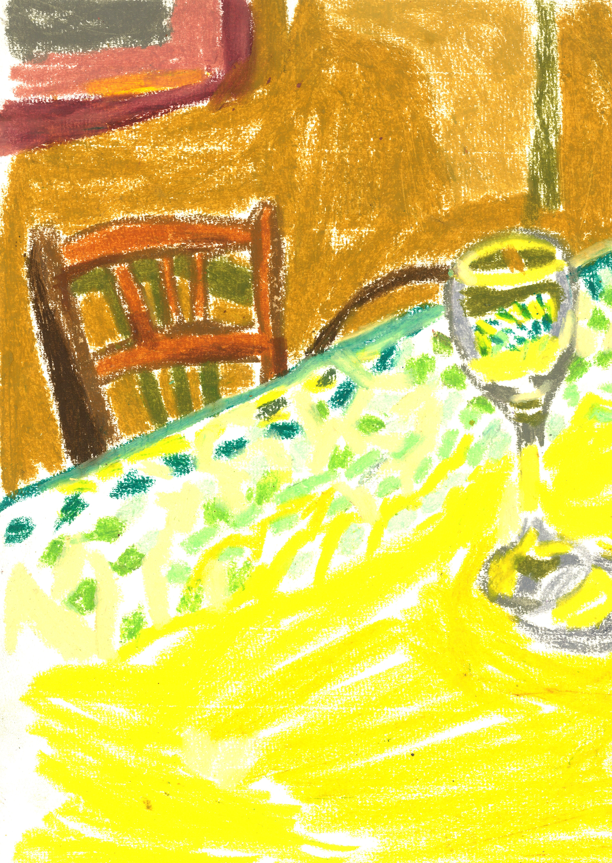 The Glass, 2011,
Oil pastel on paper, 31x24cm