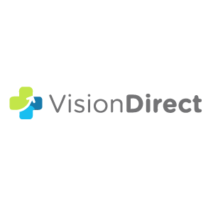 VisionDirect logo with green and blue elements and black text on a white background.