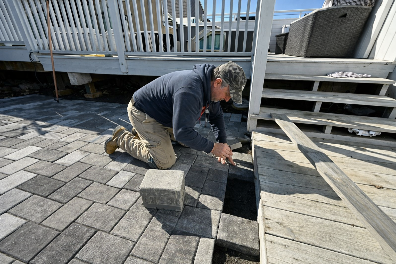 Oranssi technician working on a roof project