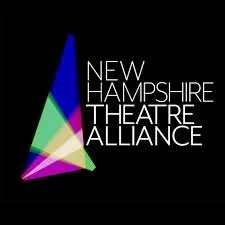 Logo of New Hampshire Theatre Alliance with colorful geometric shape and black background.