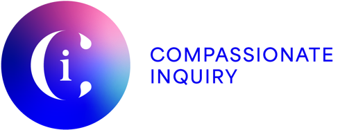 Logo with a blue and purple gradient background, a white lowercase 'i' inside a speech bubble, and bold blue text.