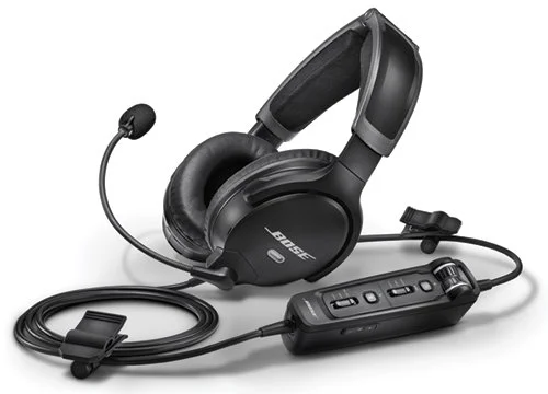 Bose A30 Headset with Dual Plug (Fixed-Wing), Bluetooth, High Impedance and Straight Cable