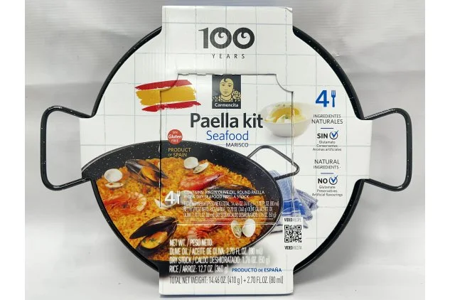 Seafood Paella Starter Kit with FREE Pan, Oil, Rice, Stock and Spice (4 servings)