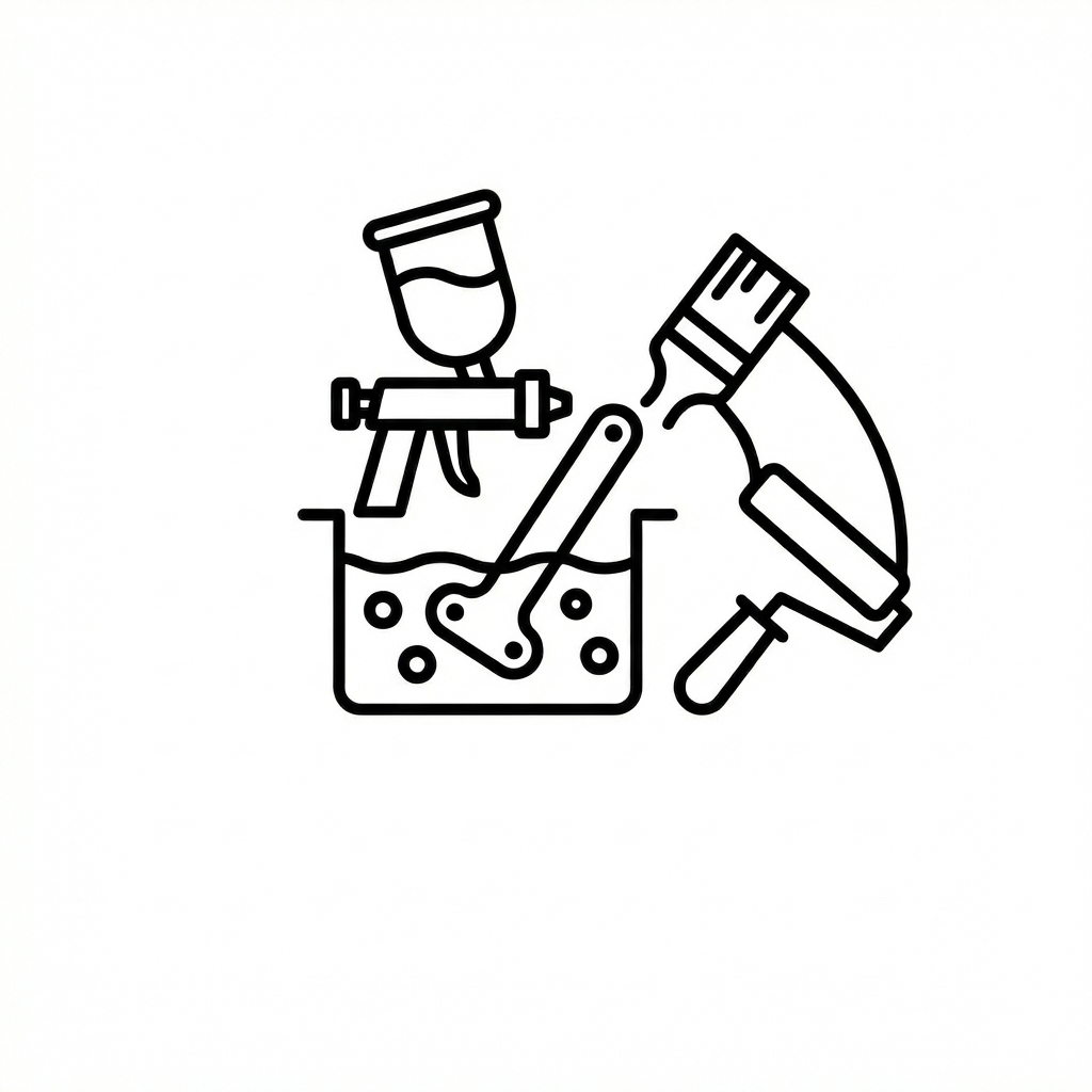 Linee di disegno di strumenti scientifici e di laboratorio, tra cui una provetta, un beccuccio, un Microscopio e altri strumenti, disposti in modo distintivo.