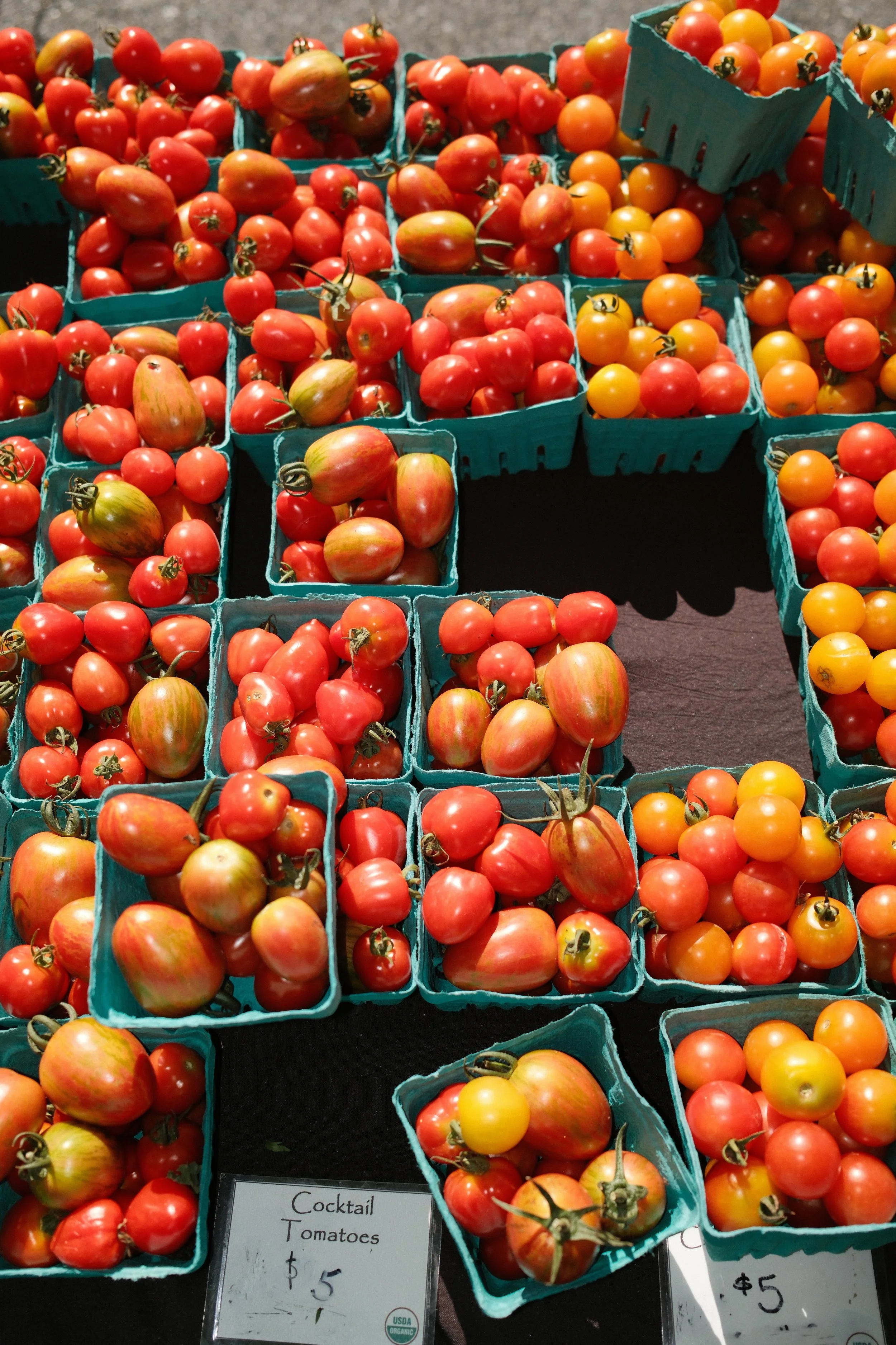local tomatoes at the easton farmers market