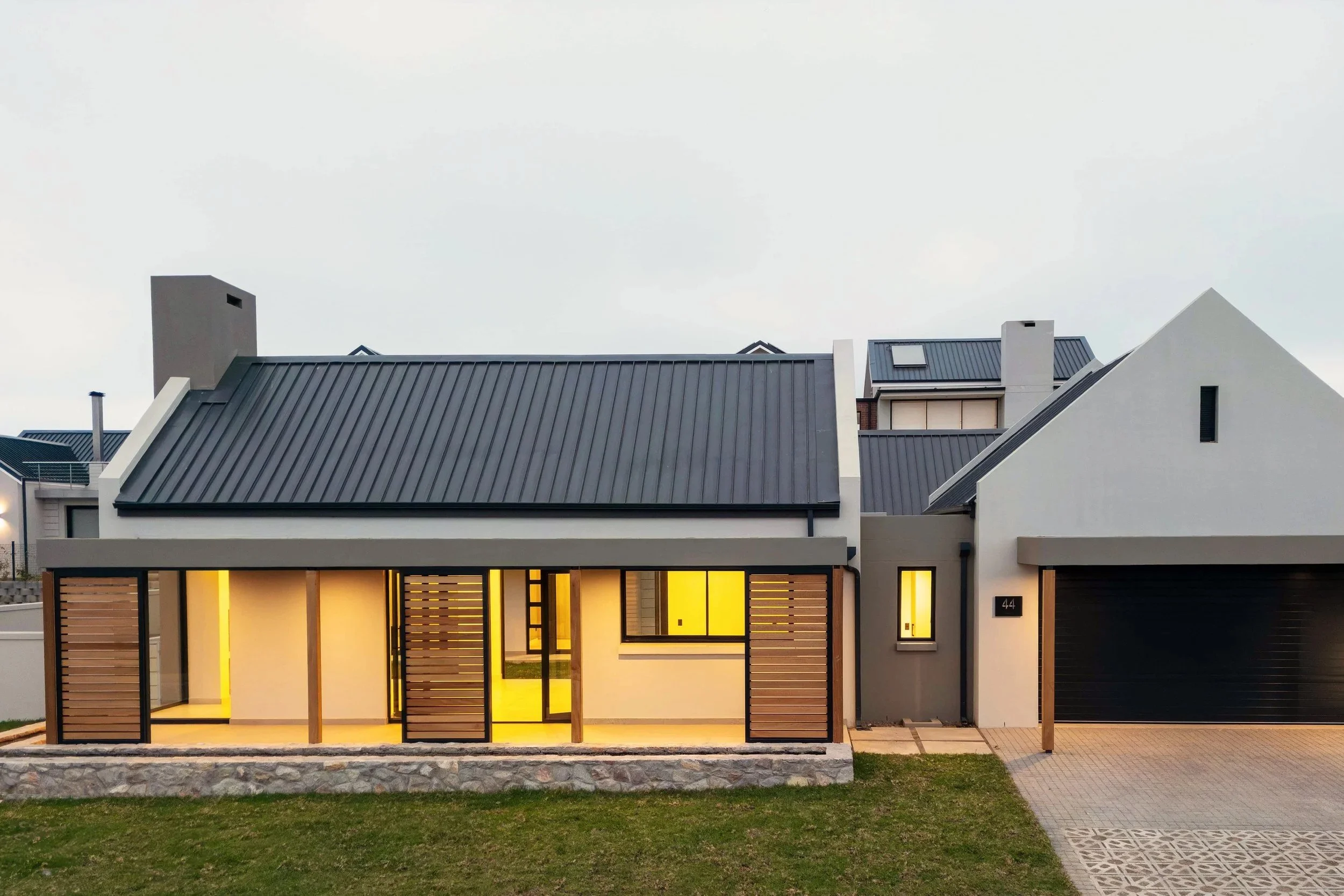 Outdoor living and entertainment area design for an estate home in Renosterbos - CSA Architects