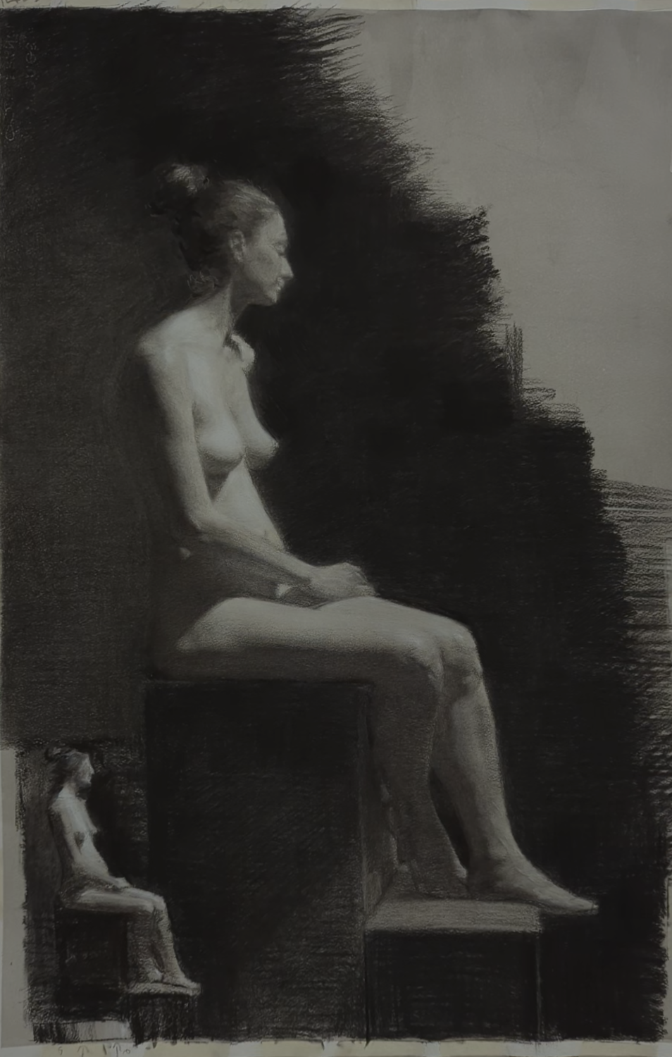 Female Nude Charcoal Study