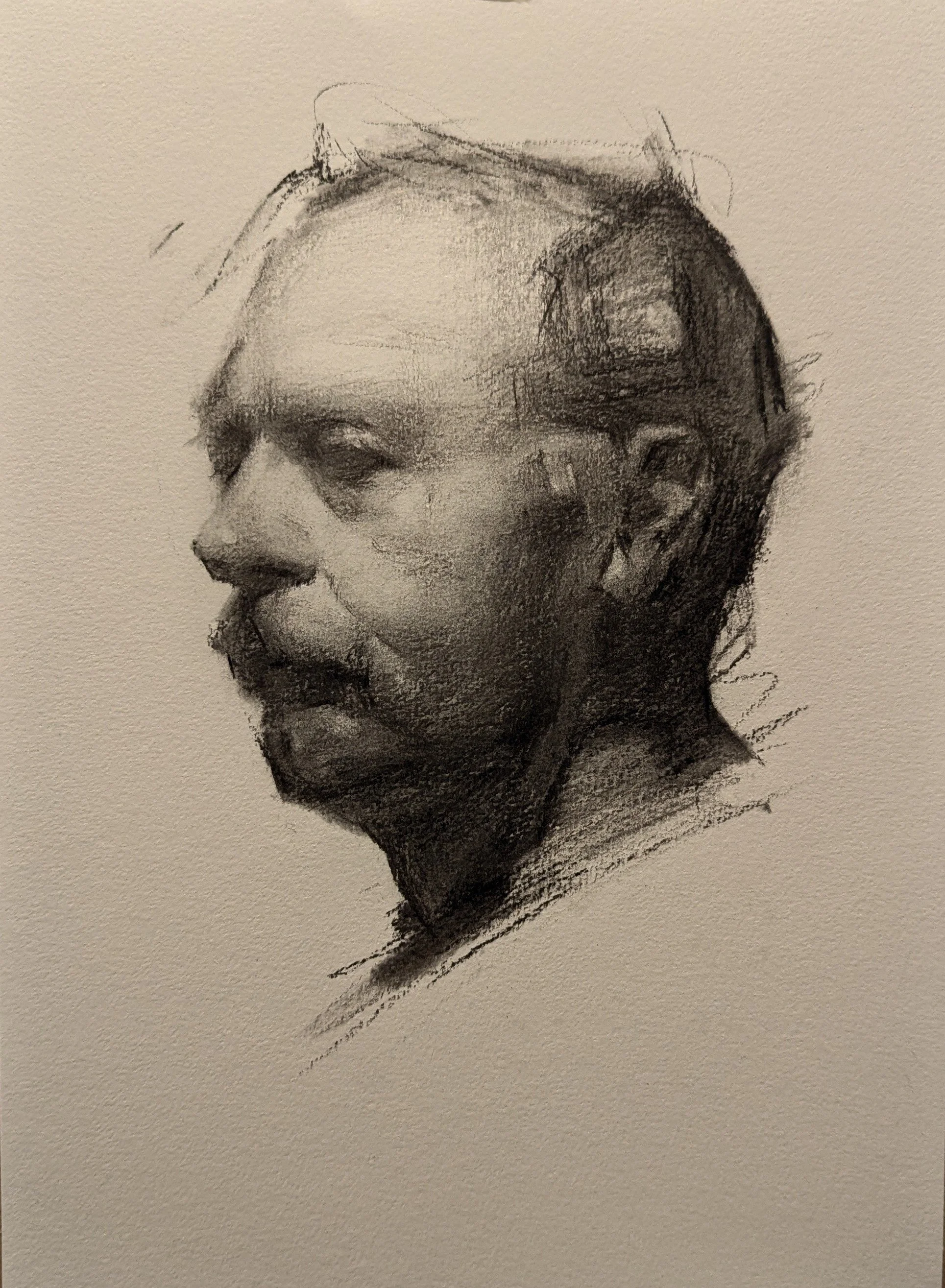 After Zhaoming Wu, Charcoal Drawing