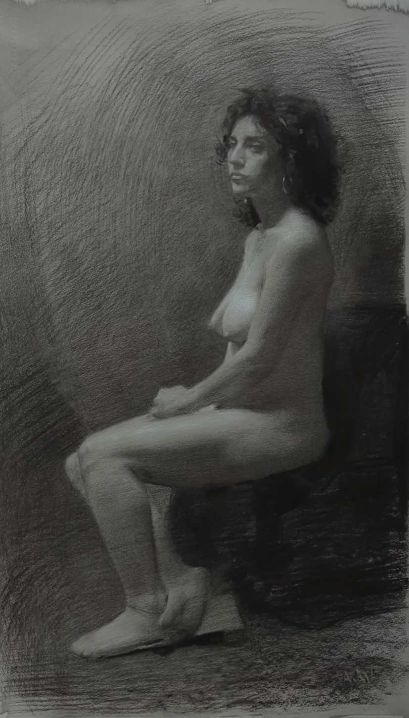 Female Nude Charcoal Study
