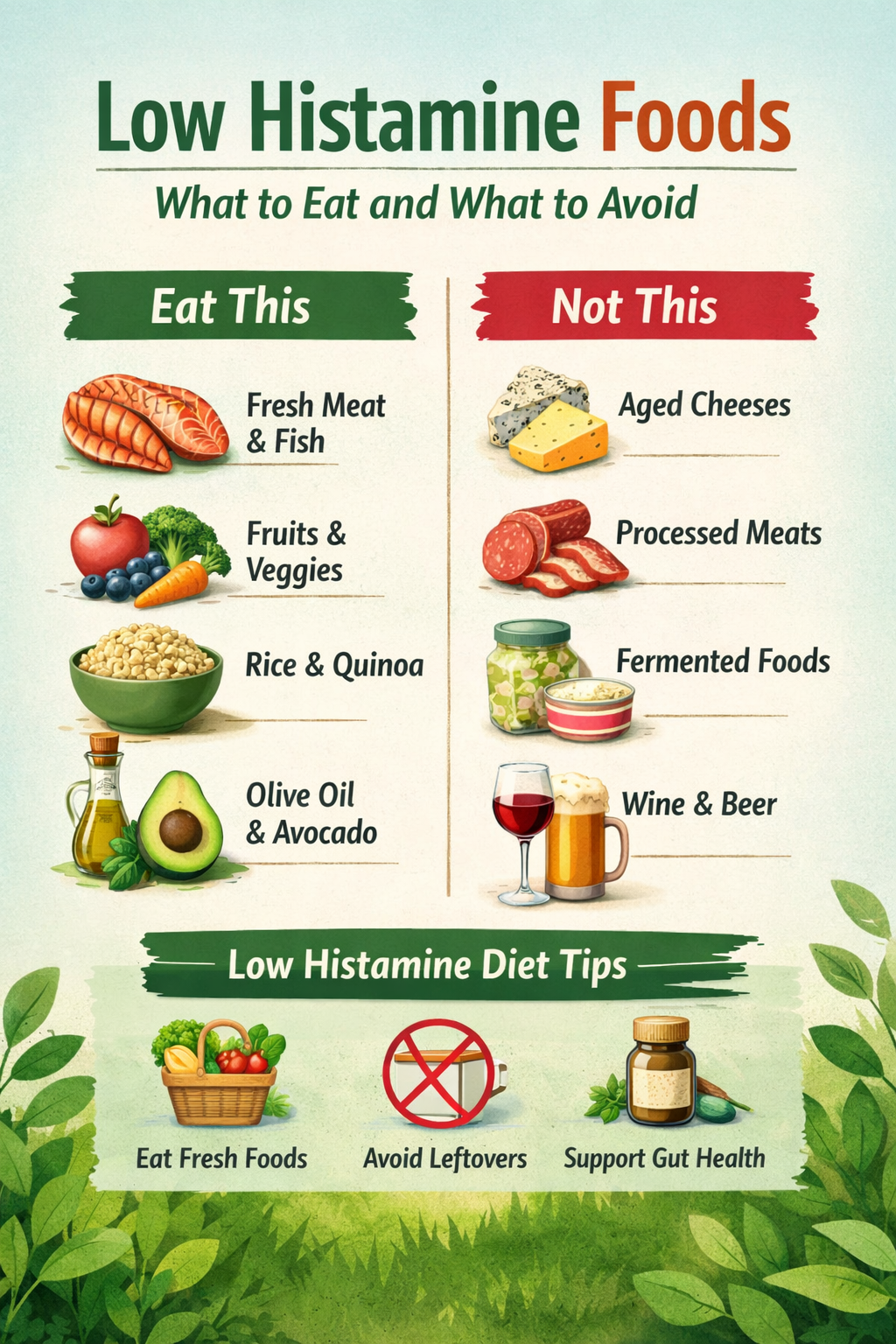 Low Histamine Foods: What to Eat and What to Avoid