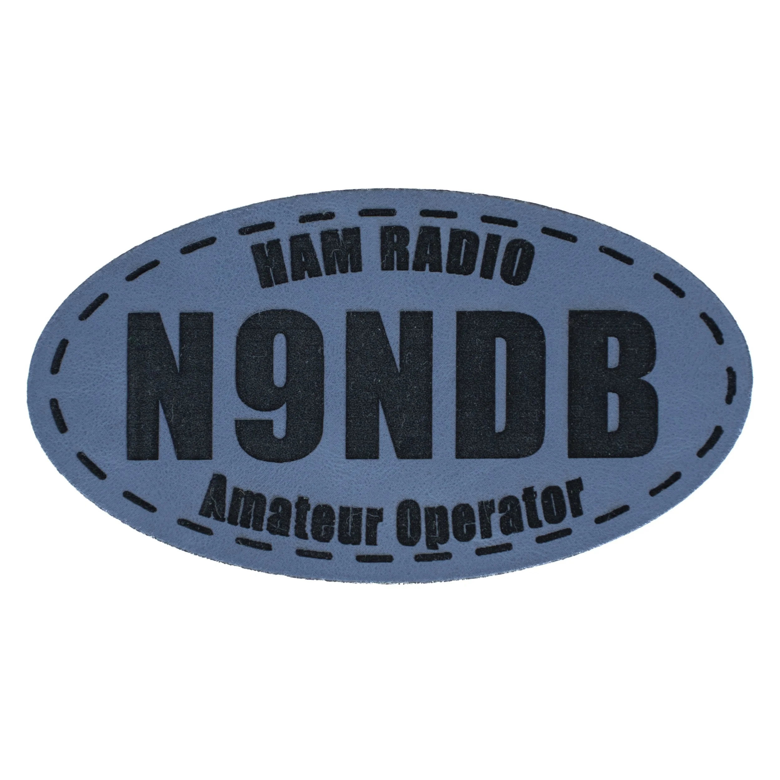 Custom Personalized Laser Engraved Indigo Oval Leatherette Patch.jpg