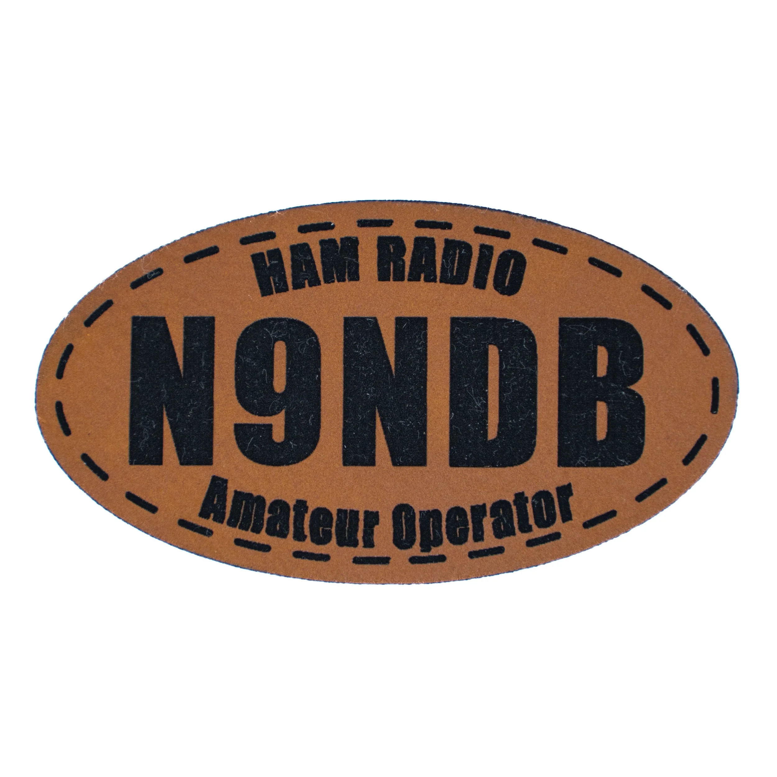 Custom Personalized Laser Engraved Rawhide Oval Leatherette Patch.jpg