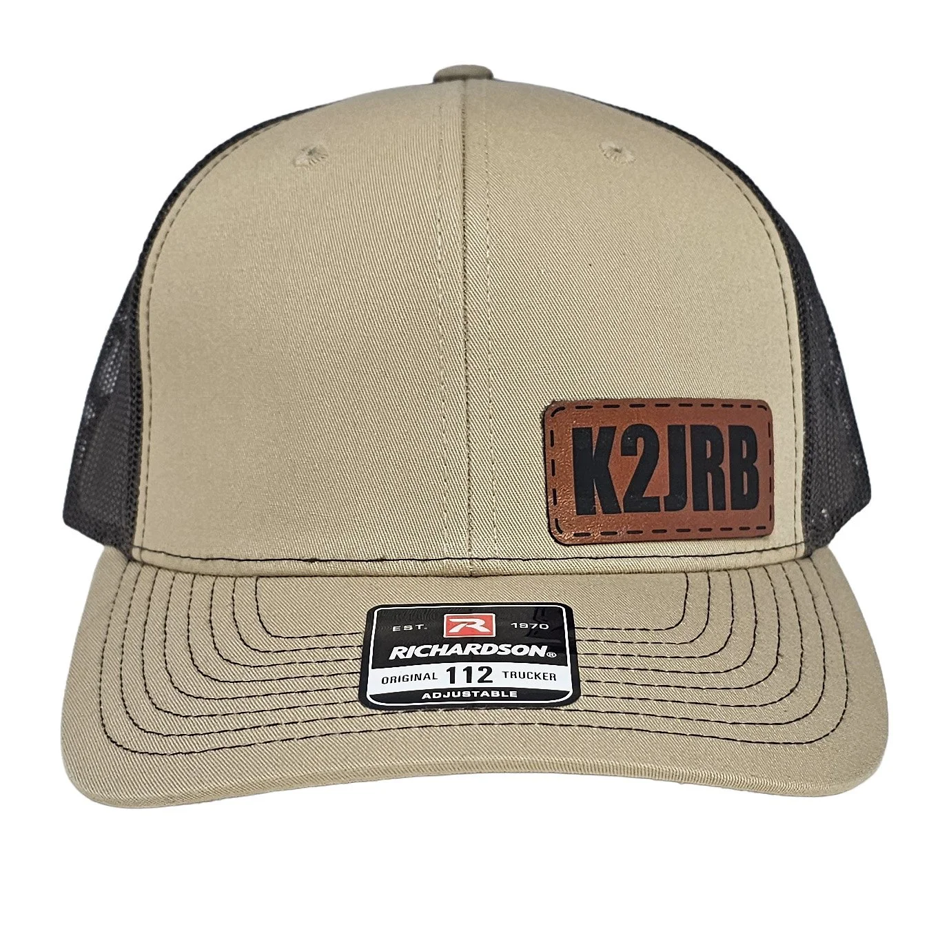 Richardson 112 Hat Personalized with Ham Radio Callsign Khaki and Coffee.jpg