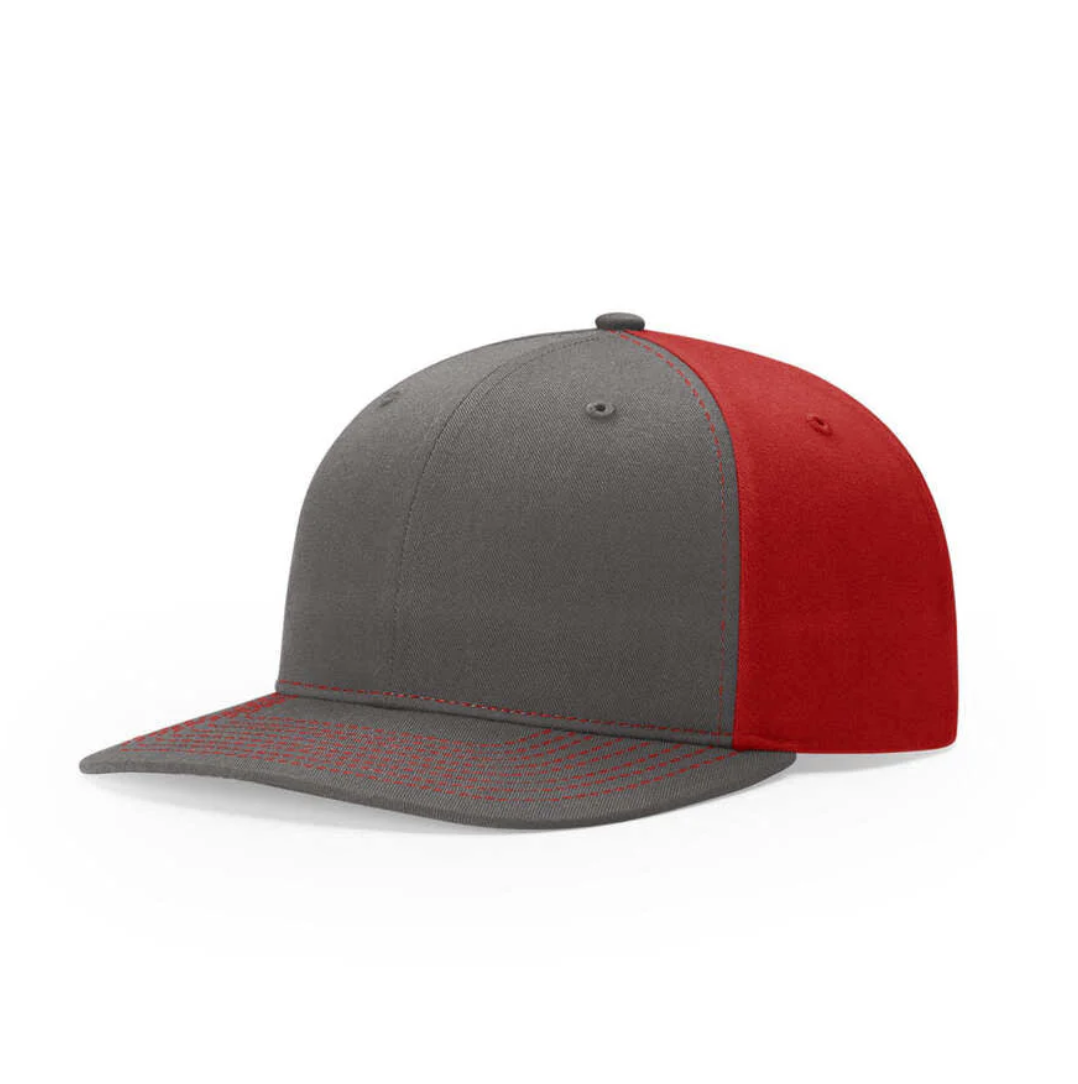 Charcoal and Red Richardson 312 Twill Back Classic Trucker.png