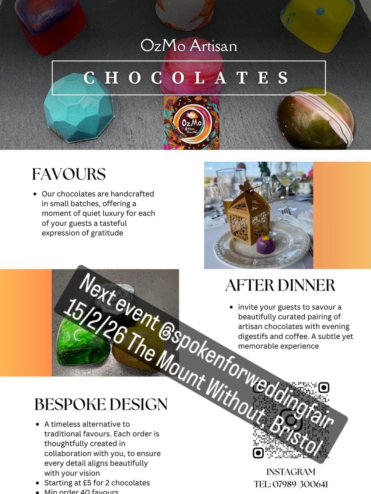 ✨ Wedding fairs&hellip; but not as you know them.
I&rsquo;m so excited to be bringing my chocolates to @spokenforweddingfair 

📍 The Mount Without, Bristol
🗓 15 February 2026
⏰ 11am &ndash; 3pm

That&rsquo;s exactly the kind of space I love to be p