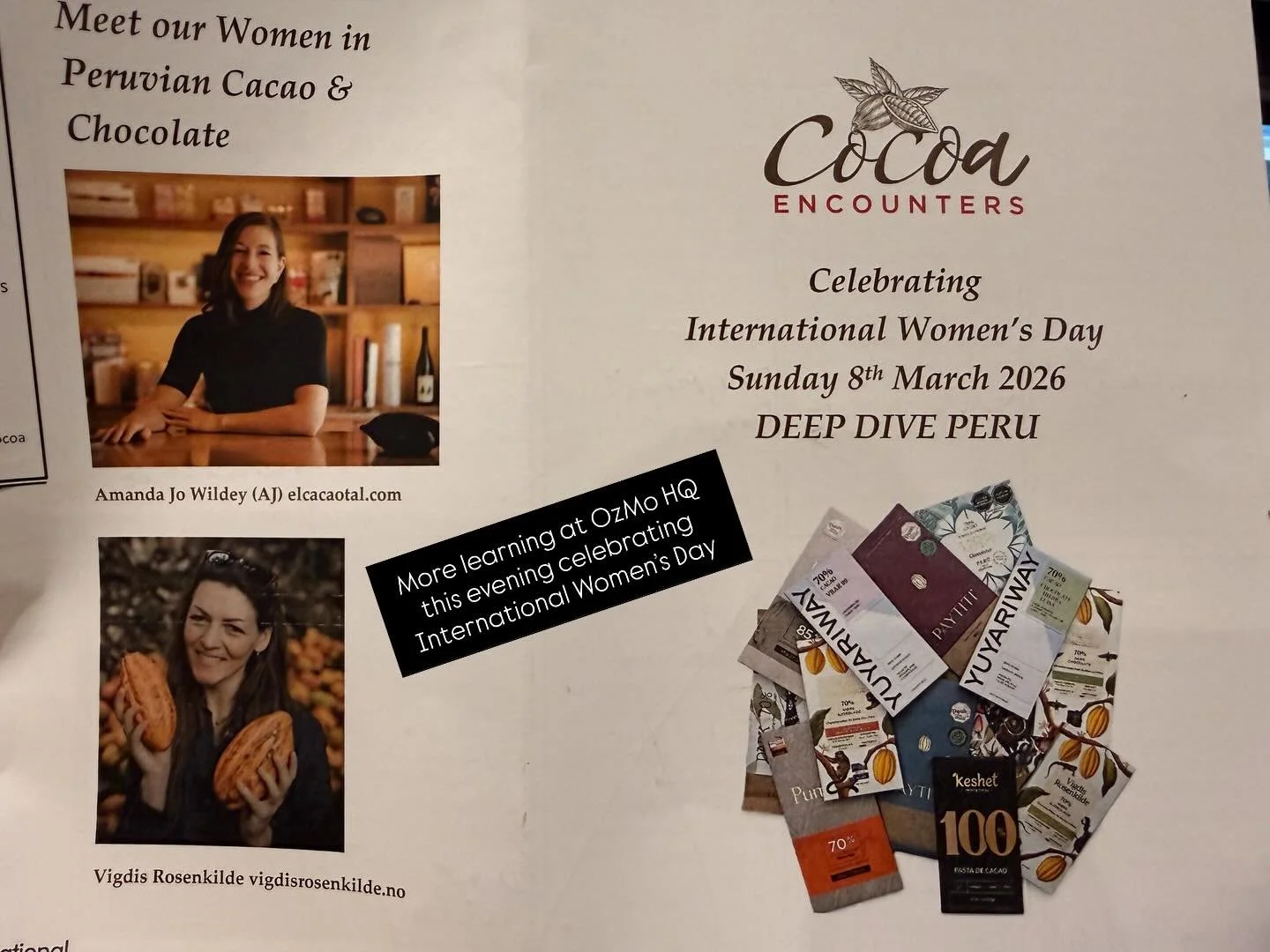 Celebrating International Women&rsquo;s Day with chocolate, curiosity, and community. 🍫✨

At our tasting evening we explored beautiful chocolates from Peru while learning about the people, places, and stories behind every bar. Learning is part of th