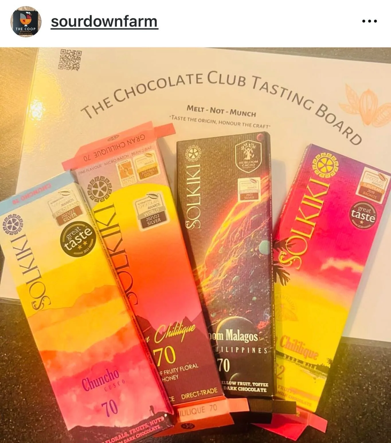 Our 2nd chocolate club thank you Bob &amp; Iris from @solkiki_chocolatemaker for a spectacular evening of tasting. Lovely to hear about your journey, experiences &amp; passion. 
Our next club meeting is Friday 17th April. At @sourdownfarm also for th