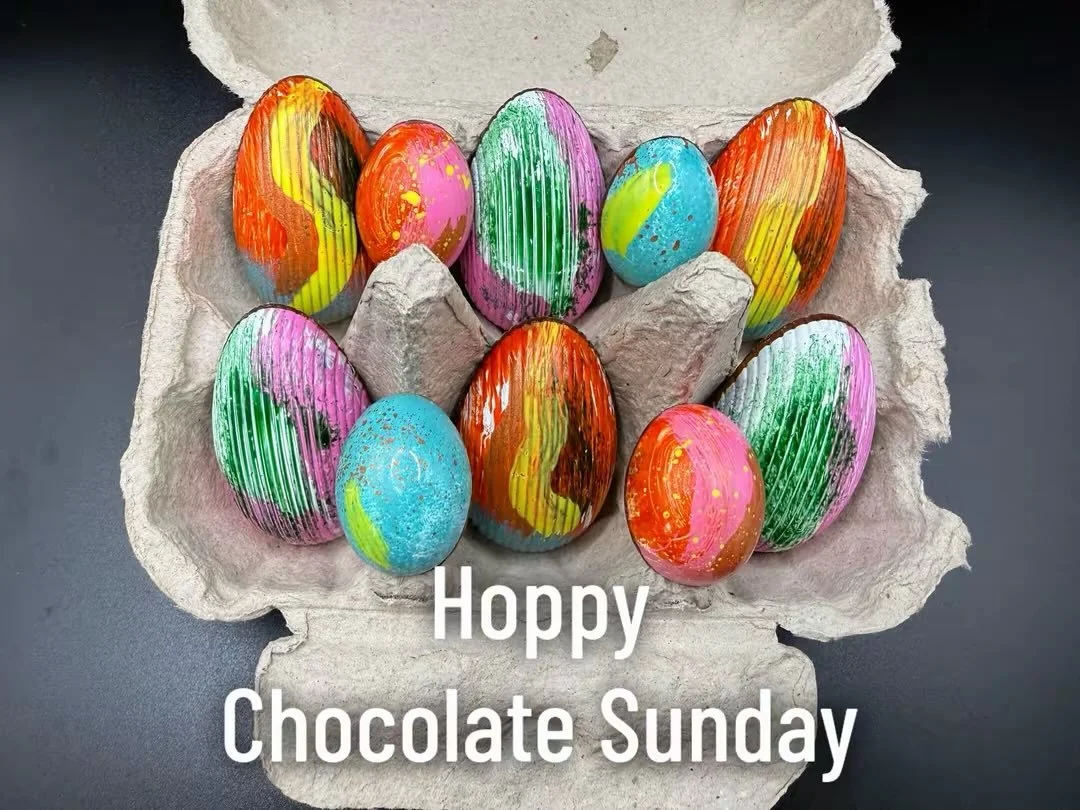 Wising you all an enjoyable day of chocolate 
These were a quick family passion project. 
In our house Chocolate Sunday is the 1 day of the year you can eat chocolate at anytime. 

#eastereggs #easterbunny #artisanchocolate #somersetchocolate #Edible