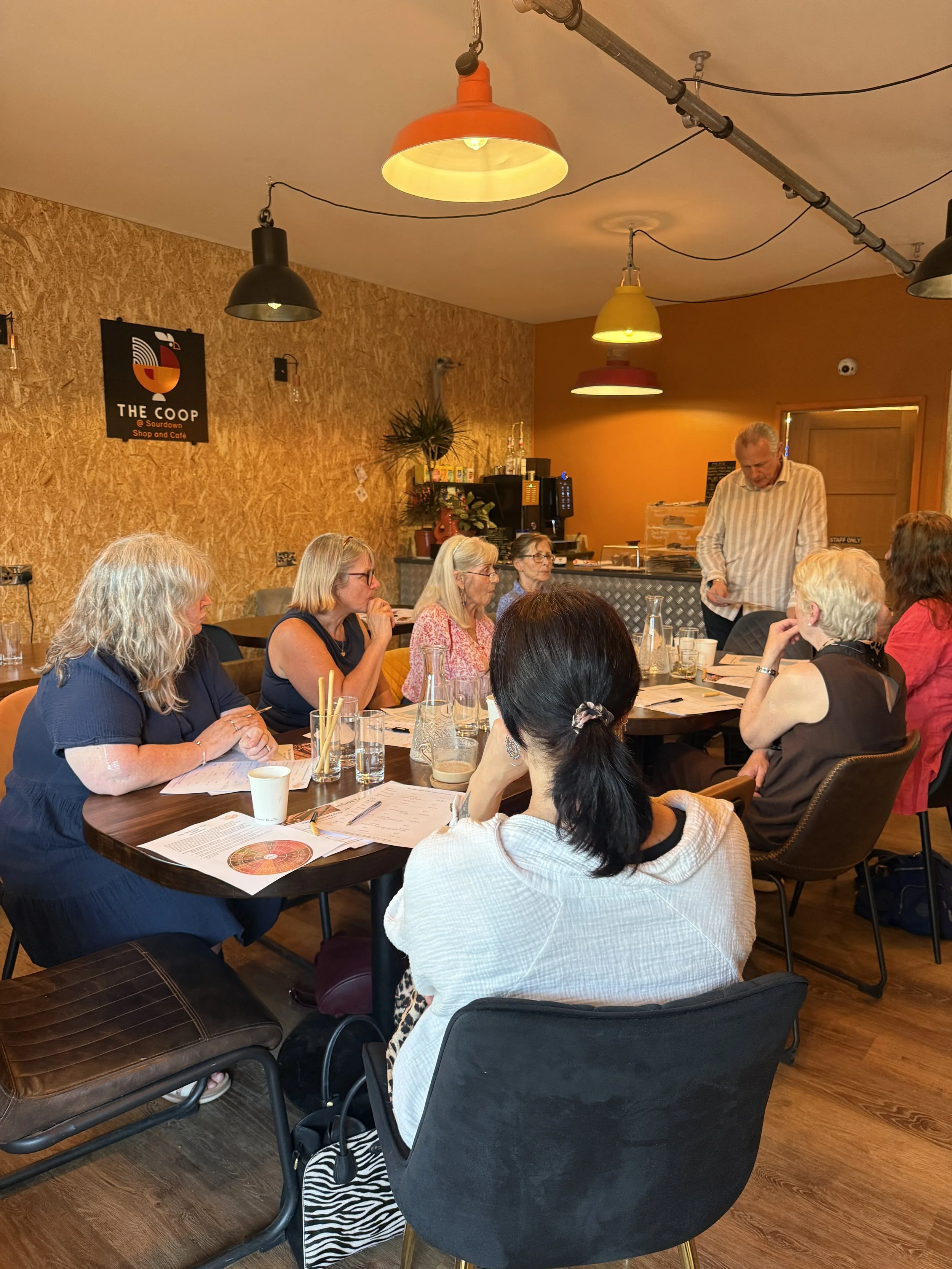 Guests enjoying an OzMo Chocolate Tasting Club evening in Somerset.