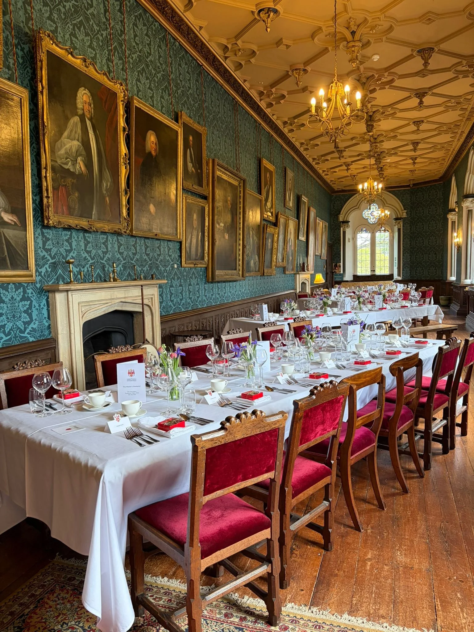 Formal banquet dinner where OzMo created bespoke hand-painted chocolates for guests.