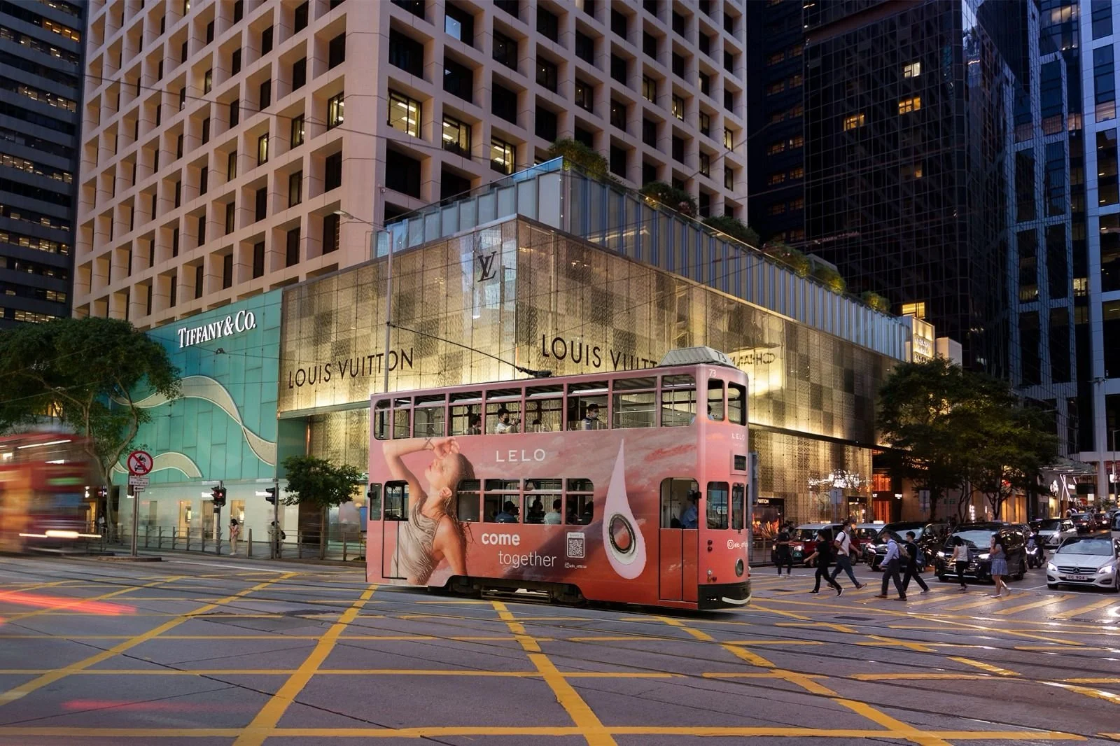 LELO intimate wellness brand OOH advertising campaign on Hong Kong tram