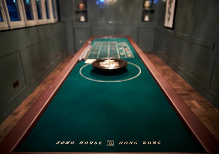Custom built roulette and blackjack tables for Soho House Monte Carlo NYE event
