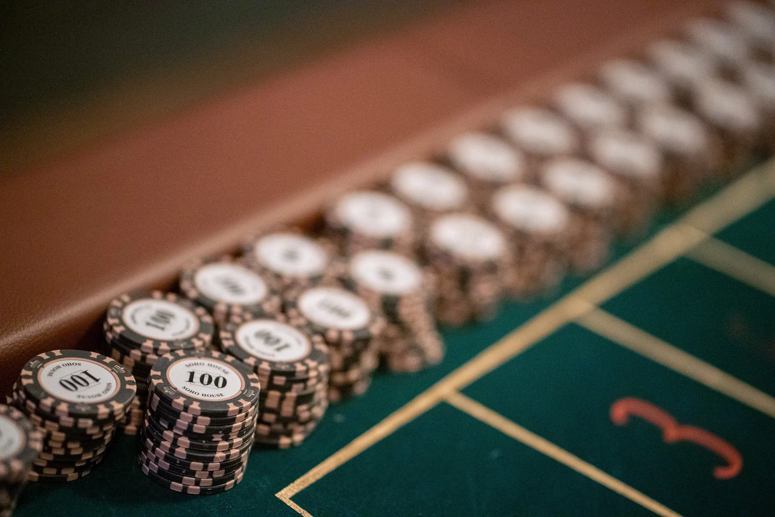 Soho House Hong Kong Monte Carlo themed casino floor for New Year's Eve event