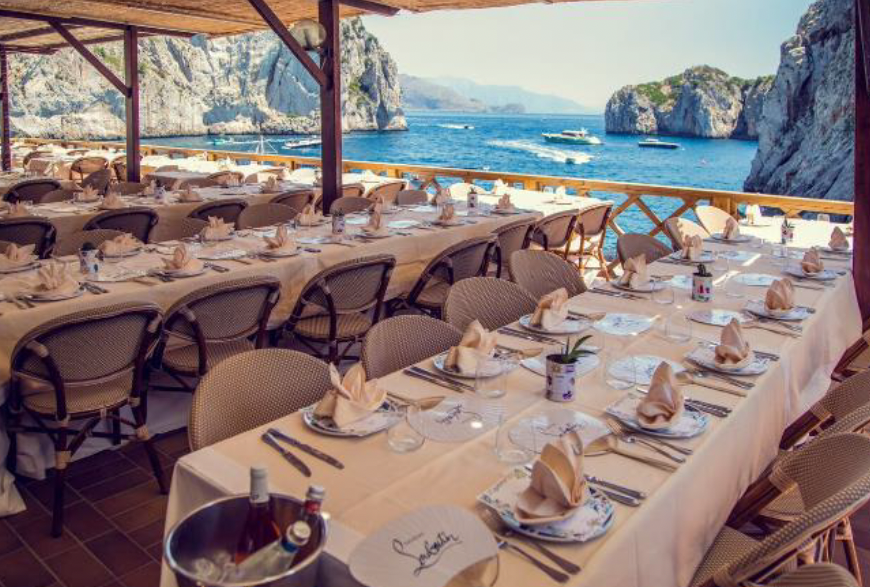 Curated dining experience for global media during Christian Louboutin luxury press trip in Naples