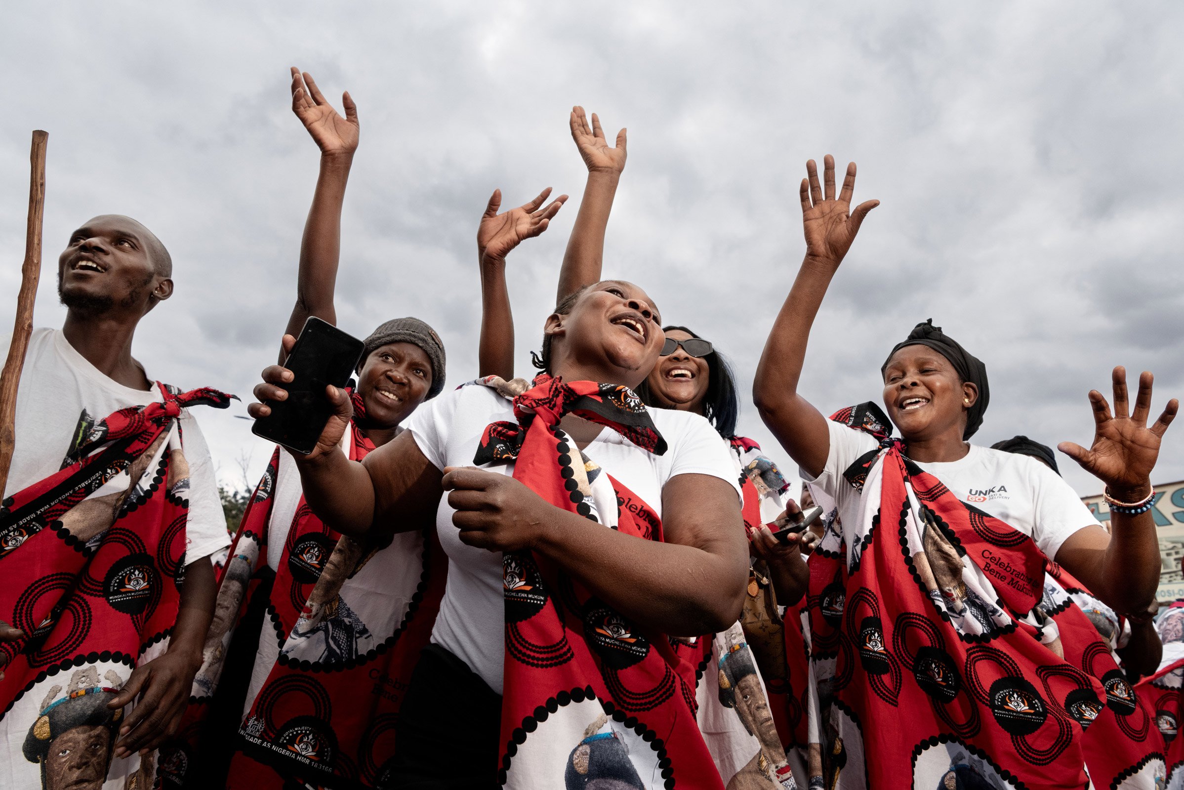 Dès le départ de la manifestation annonçant la cérémonie du Bene Mukuni, cinq jours avant le commencement officiel, les festivités commencent sur Lusaka Road, la route principale traversant la ville de Livingstone. Livingstone, Zambie - 21 Juillet 20