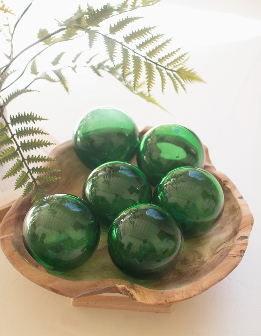 Green Recycled Glass Balls