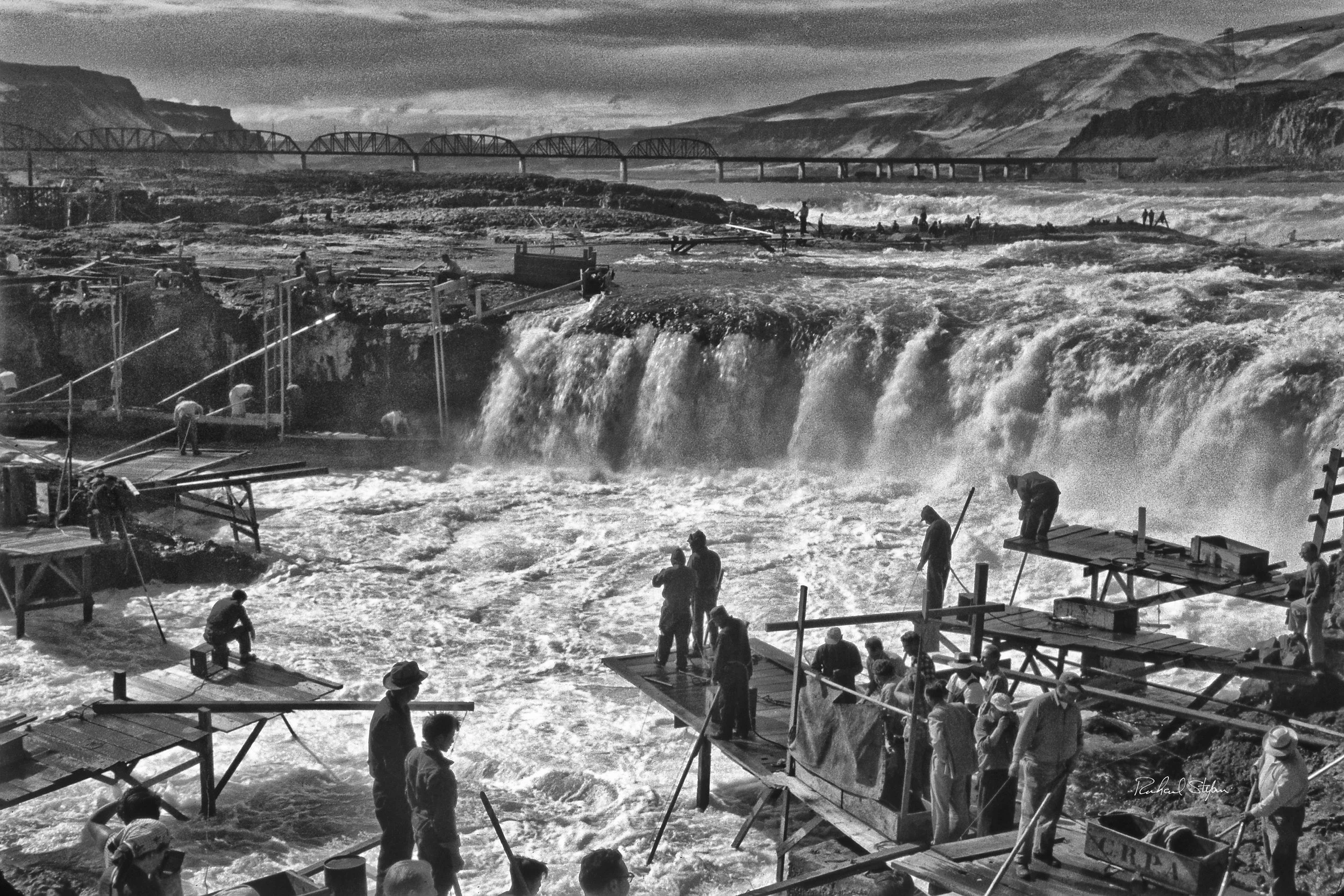 Overlook of Celilo Falls, Oregon, 1956 by Richard Stefani