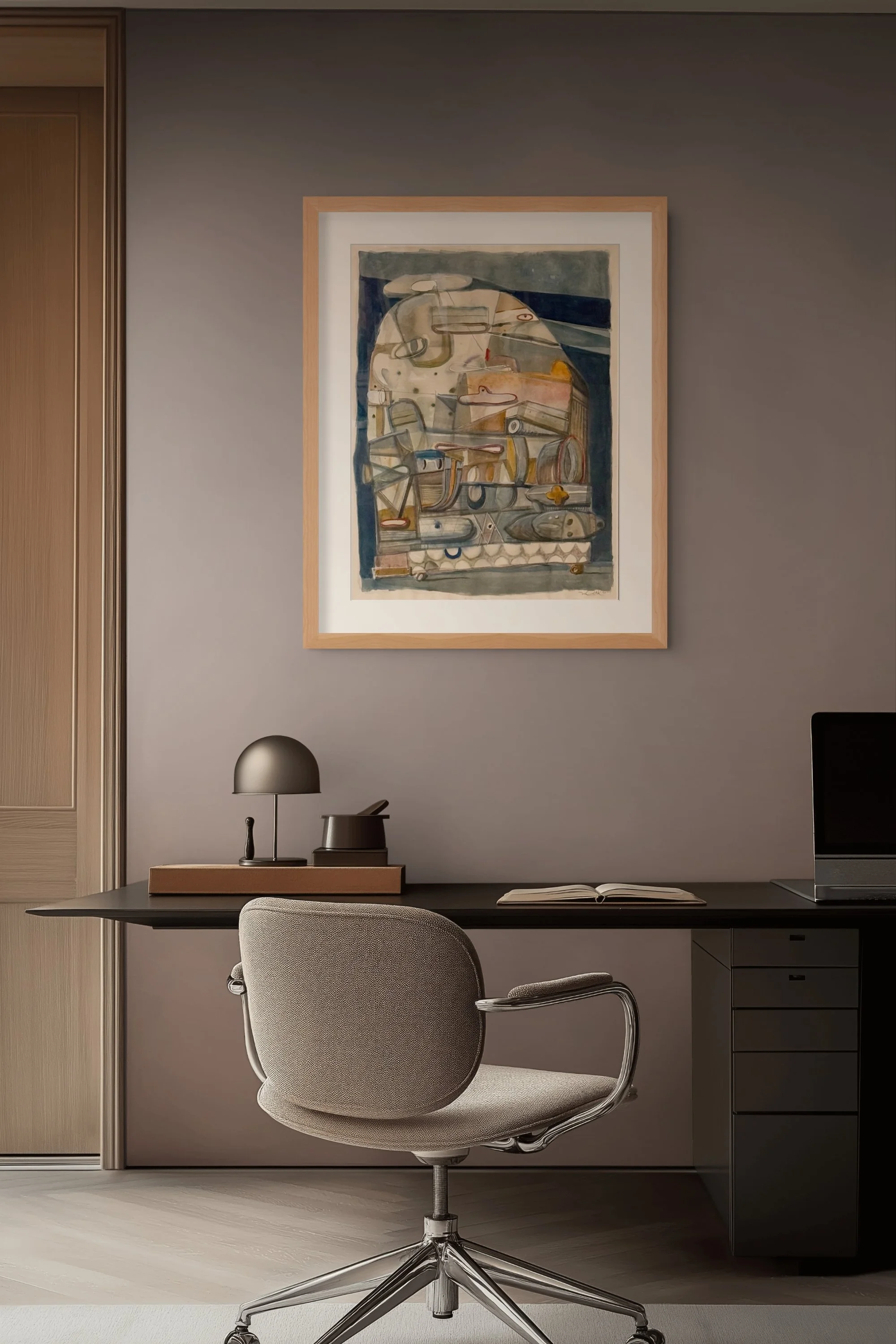 Untitled framed work on paper  by Micah Kassell