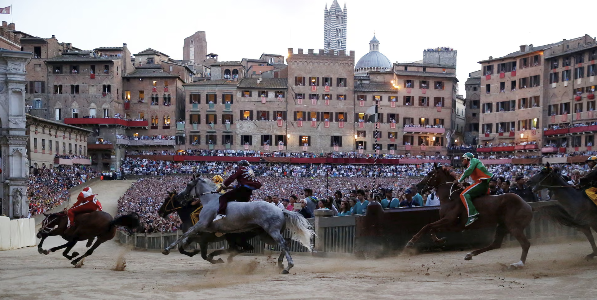 The Palio di Siena is held twice a year, on 2 July and 16 August.