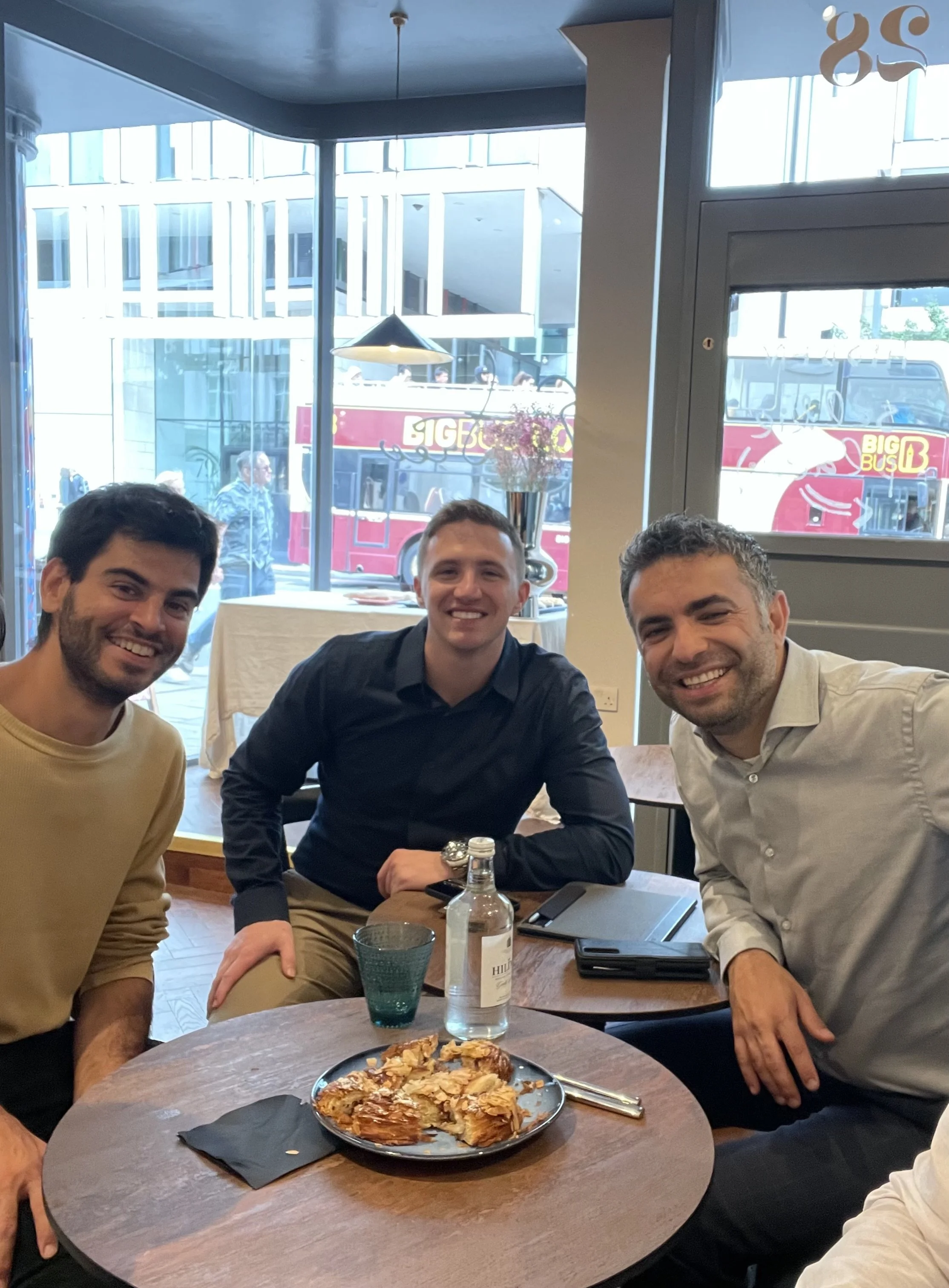 Thomas J. Fewer meeting with colleagues during international academic collaboration.