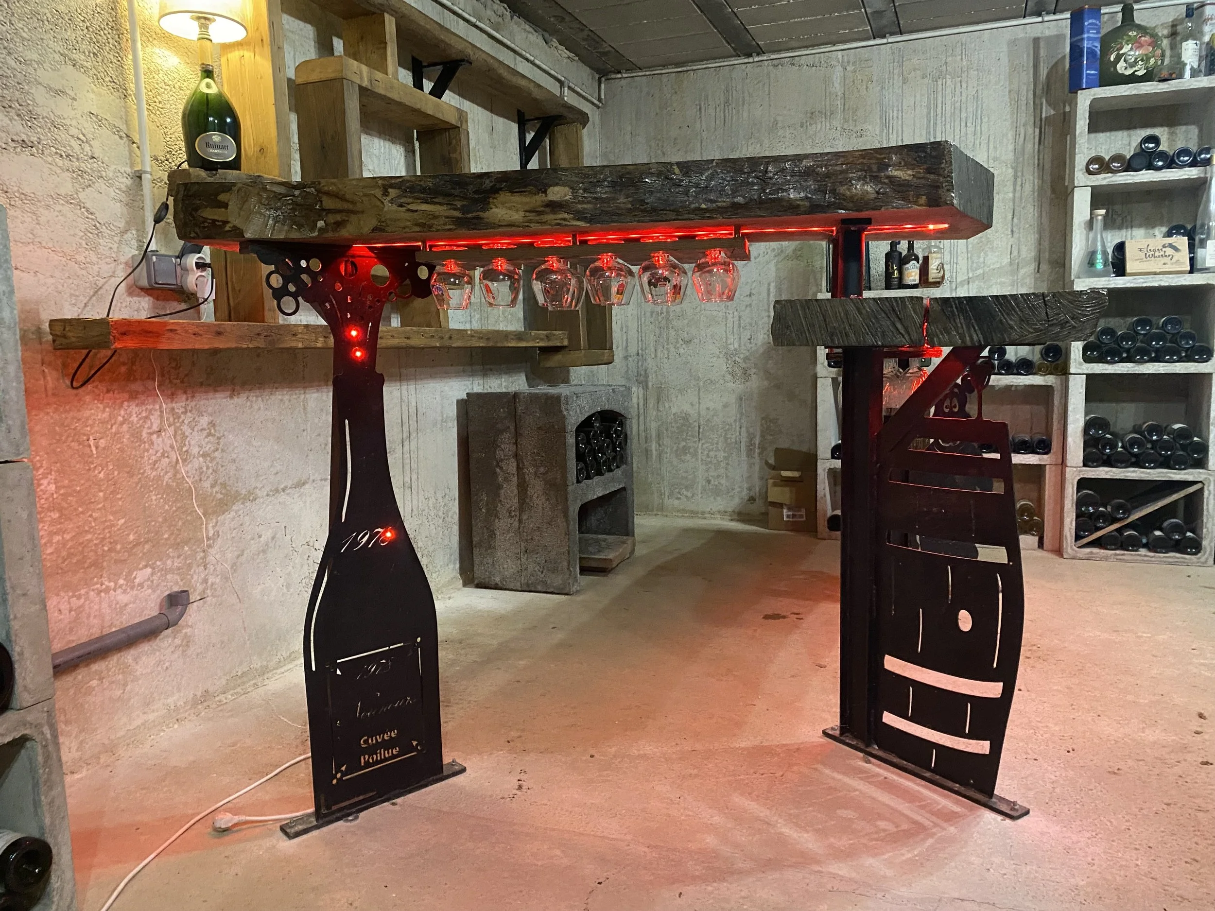 Vue de côté avec les leds