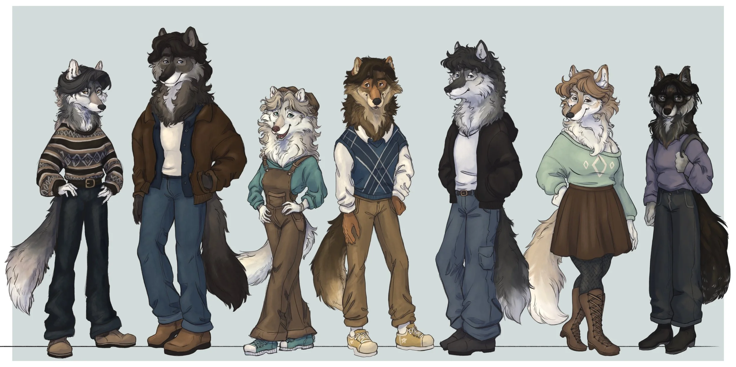 Wolf Character Lineup for Zombie Narrative