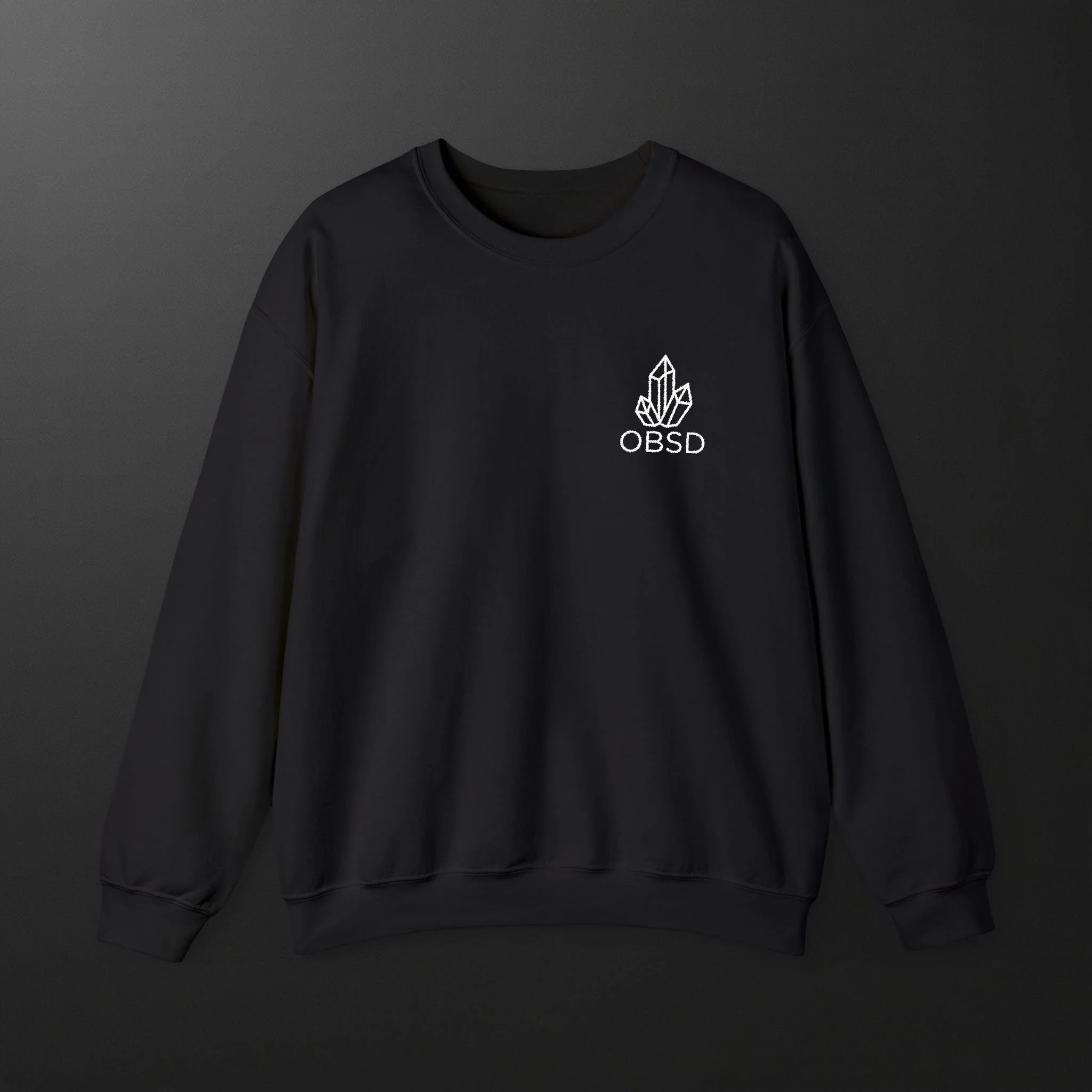 OBSD Unisex Heavy Crewneck Sweatshirt - White Embroidery