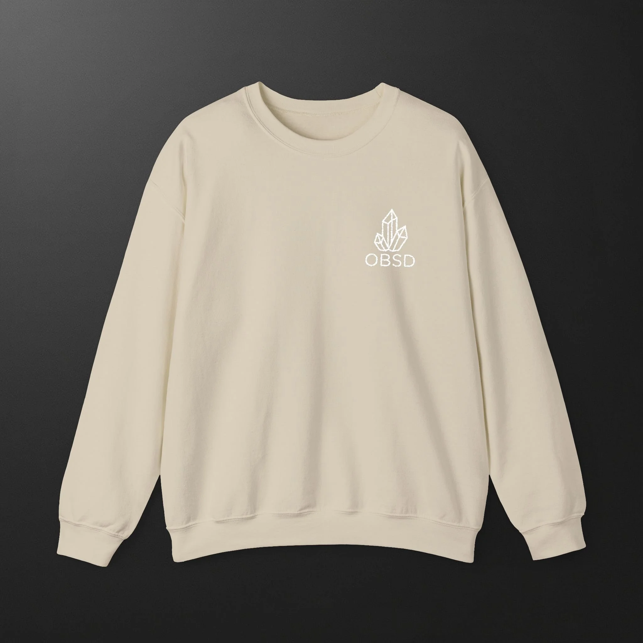 OBSD Unisex Heavy Crewneck Sweatshirt - White Embroidery