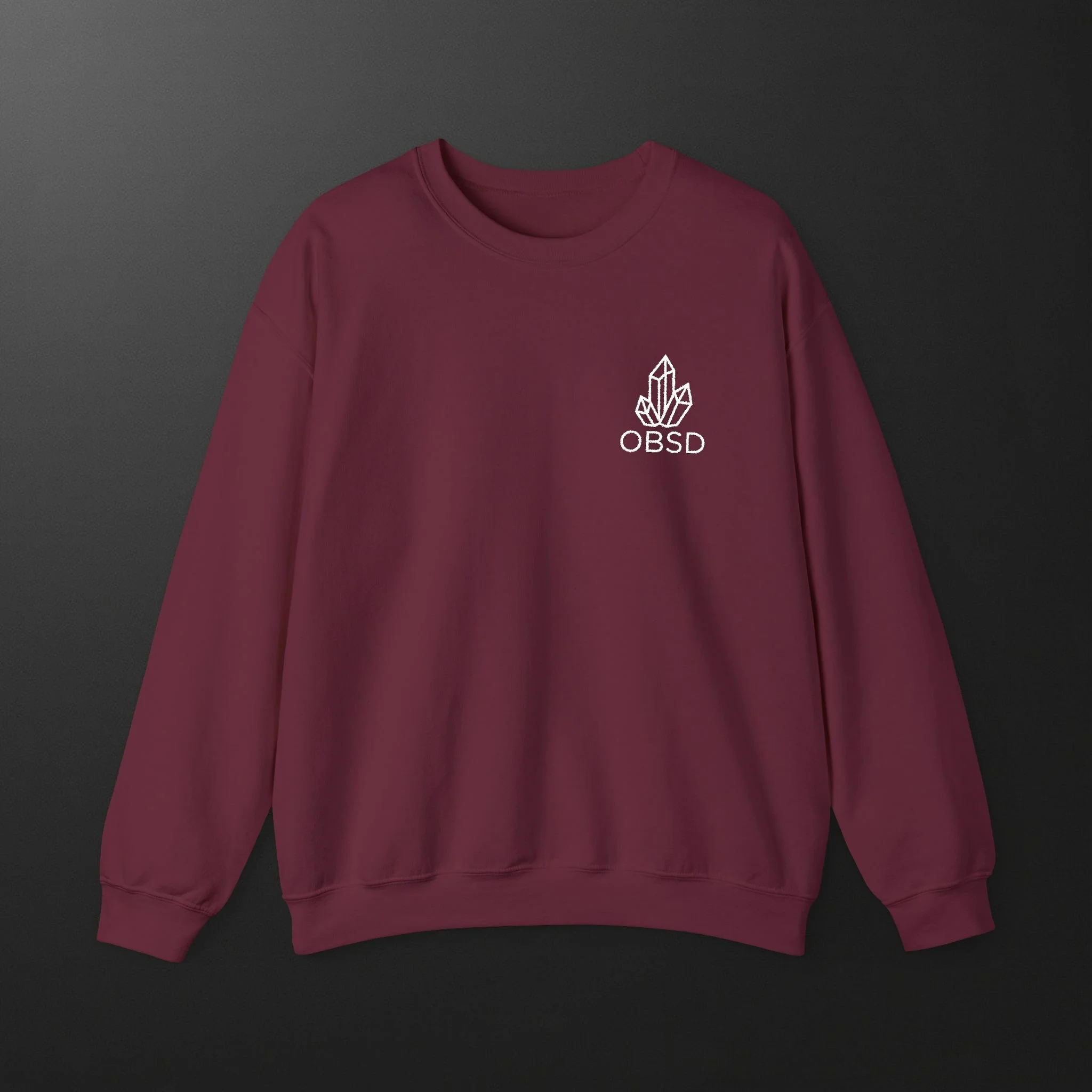 OBSD Unisex Heavy Crewneck Sweatshirt - White Embroidery