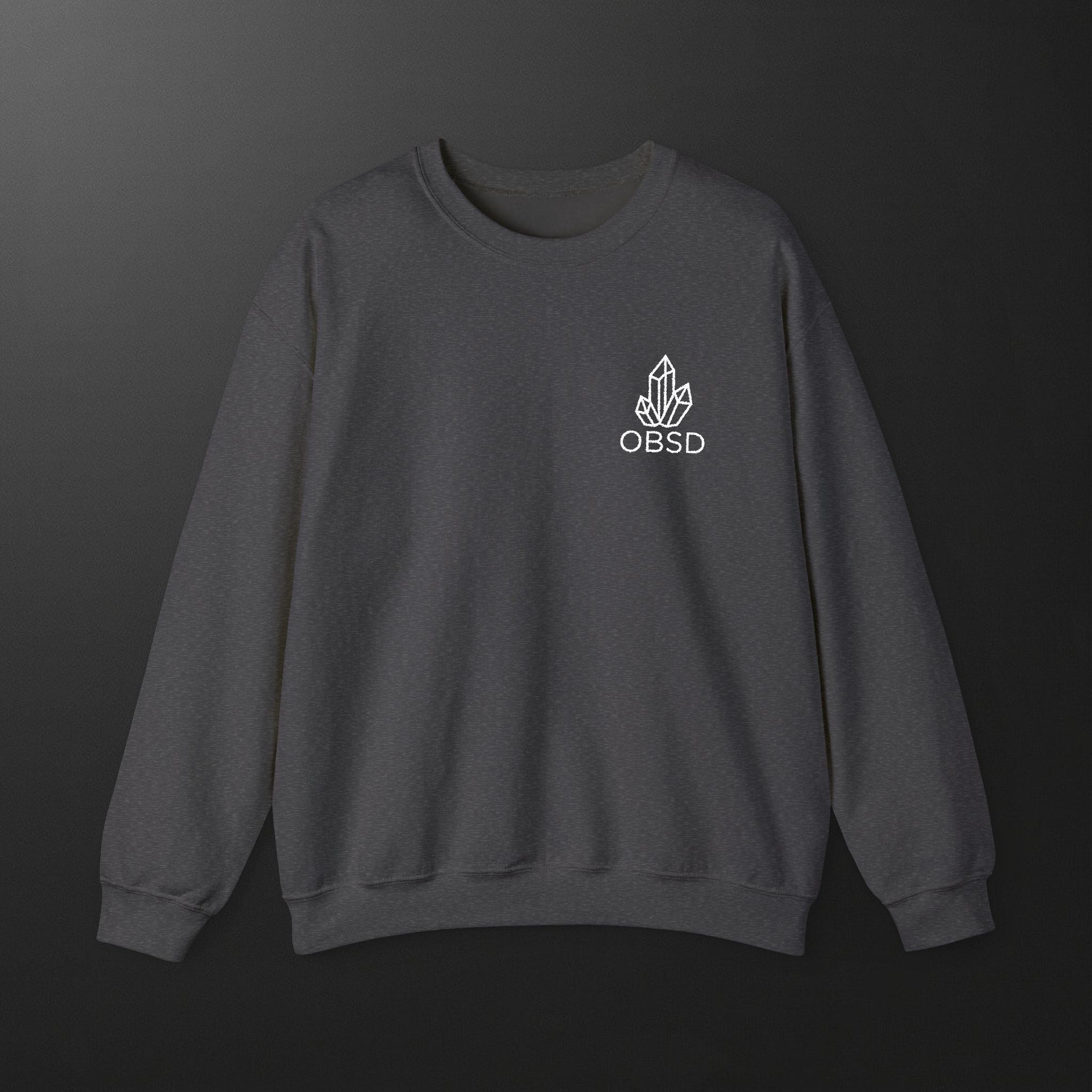 OBSD Unisex Heavy Crewneck Sweatshirt - White Embroidery
