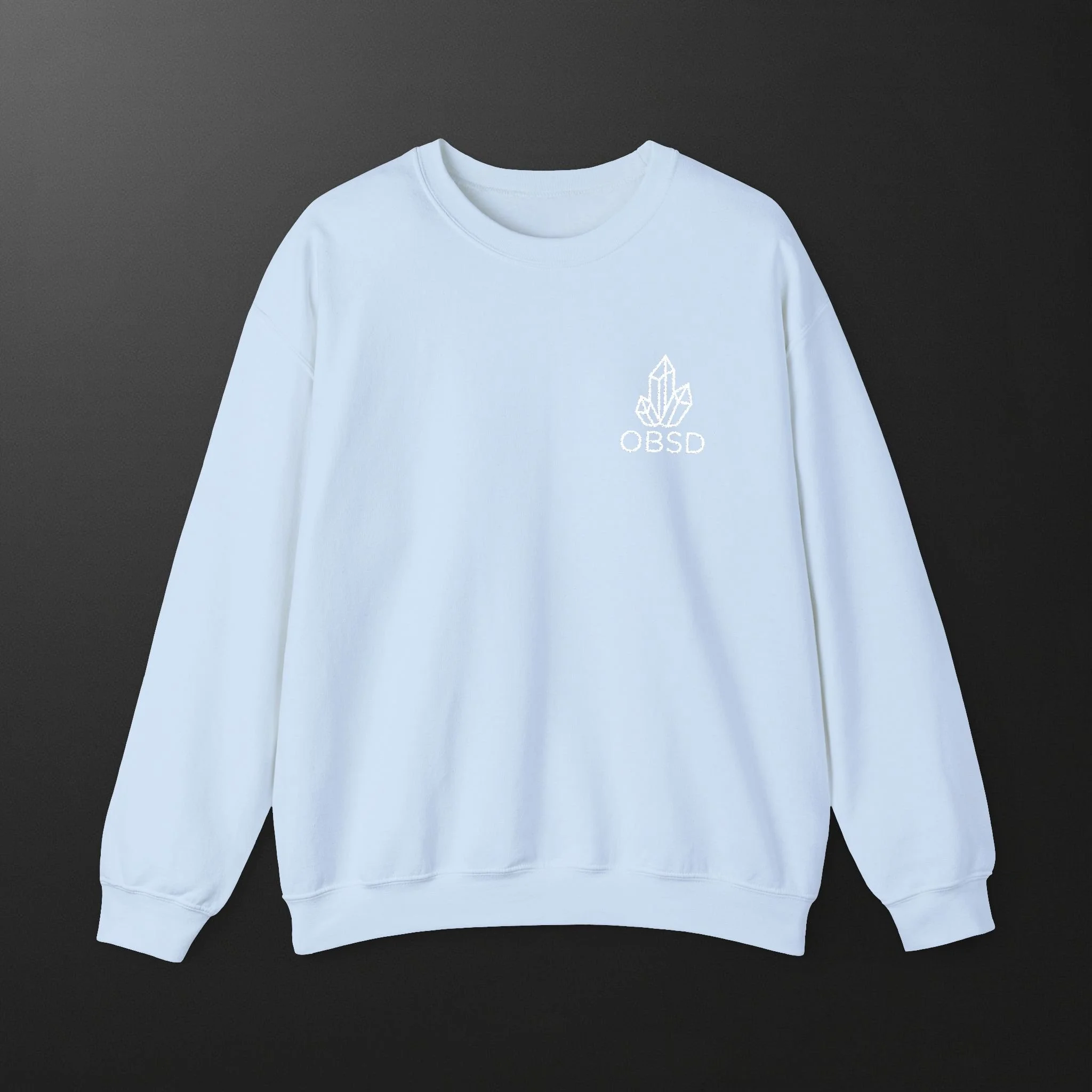 OBSD Unisex Heavy Crewneck Sweatshirt - White Embroidery