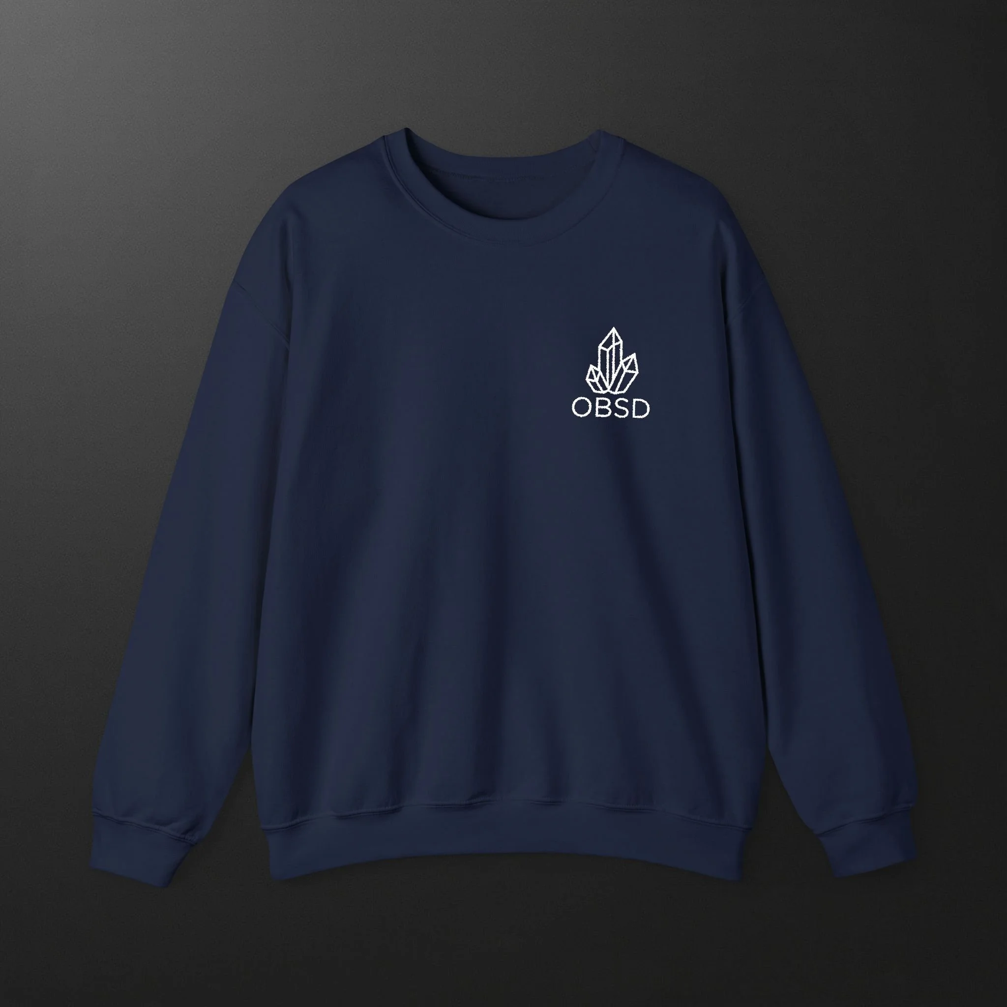 OBSD Unisex Heavy Crewneck Sweatshirt - White Embroidery